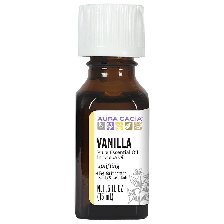 Aura Cacia Vanilla Essential Oil (In Jojoba Oil) - 0.5 FL. OZ.