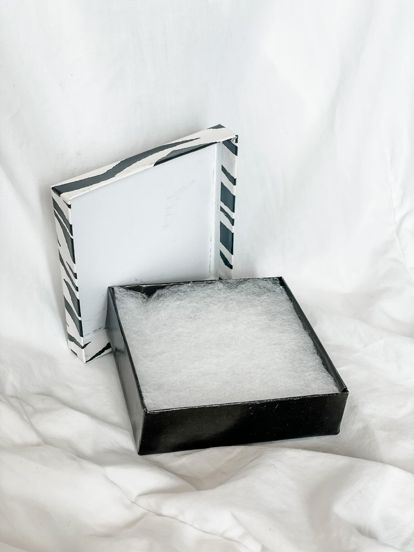Black White Zebra Paper Square Gift Box