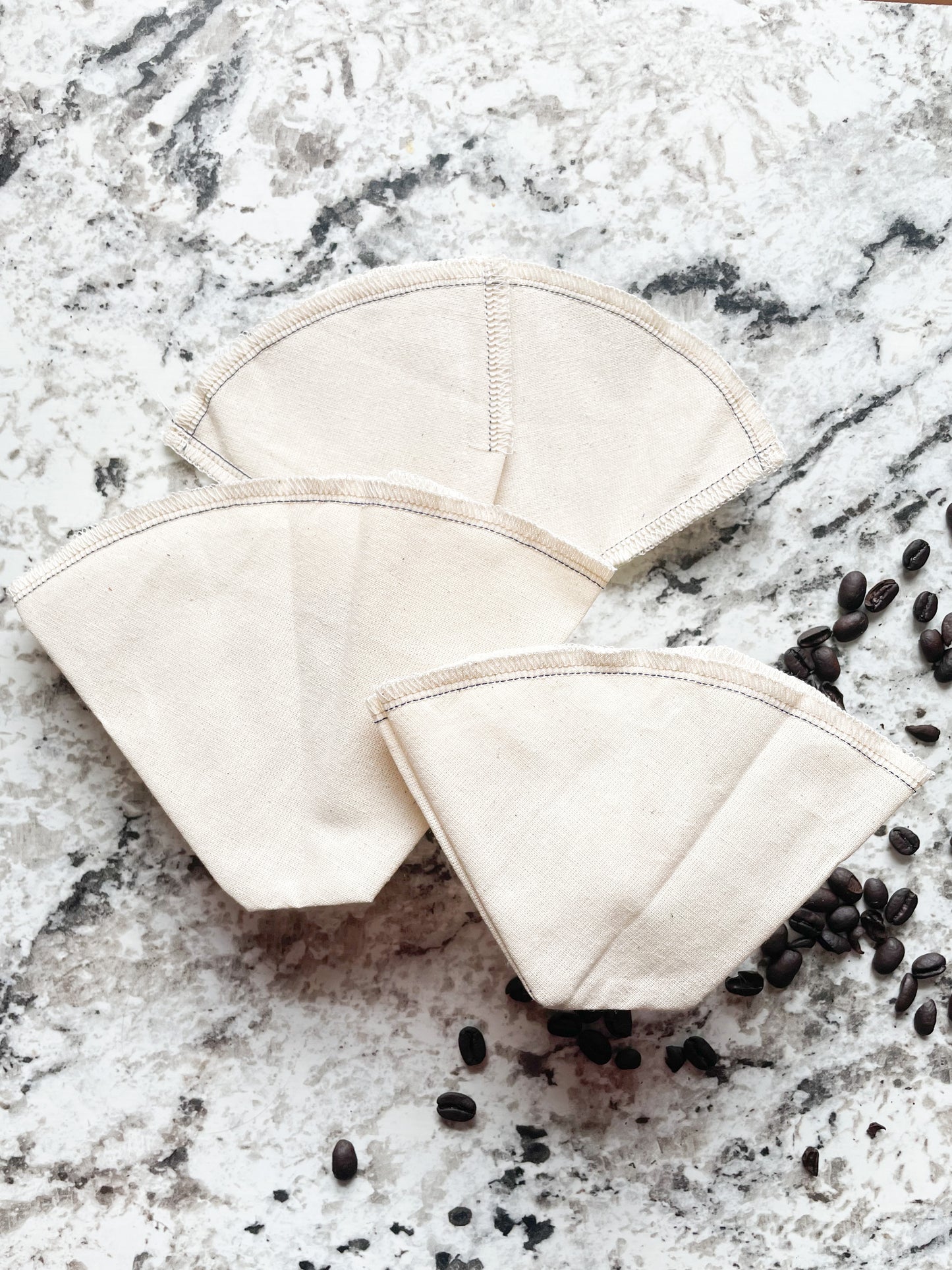 100% Organic Unbleached Cotton Muslin Reusable Coffee Filters