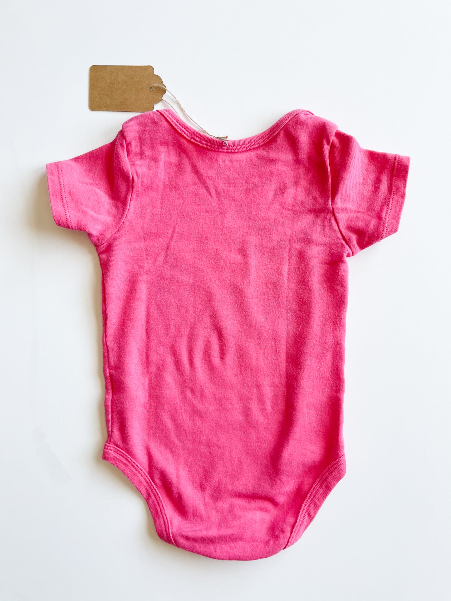 Pink Kitty Upcycled Short Sleeve Baby Bodysuit (Mommy & Me Option) - Size 12 Months