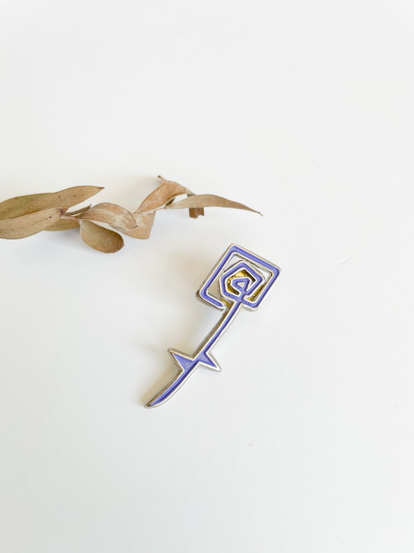 Dusty Purple Rose Brooch Pin
