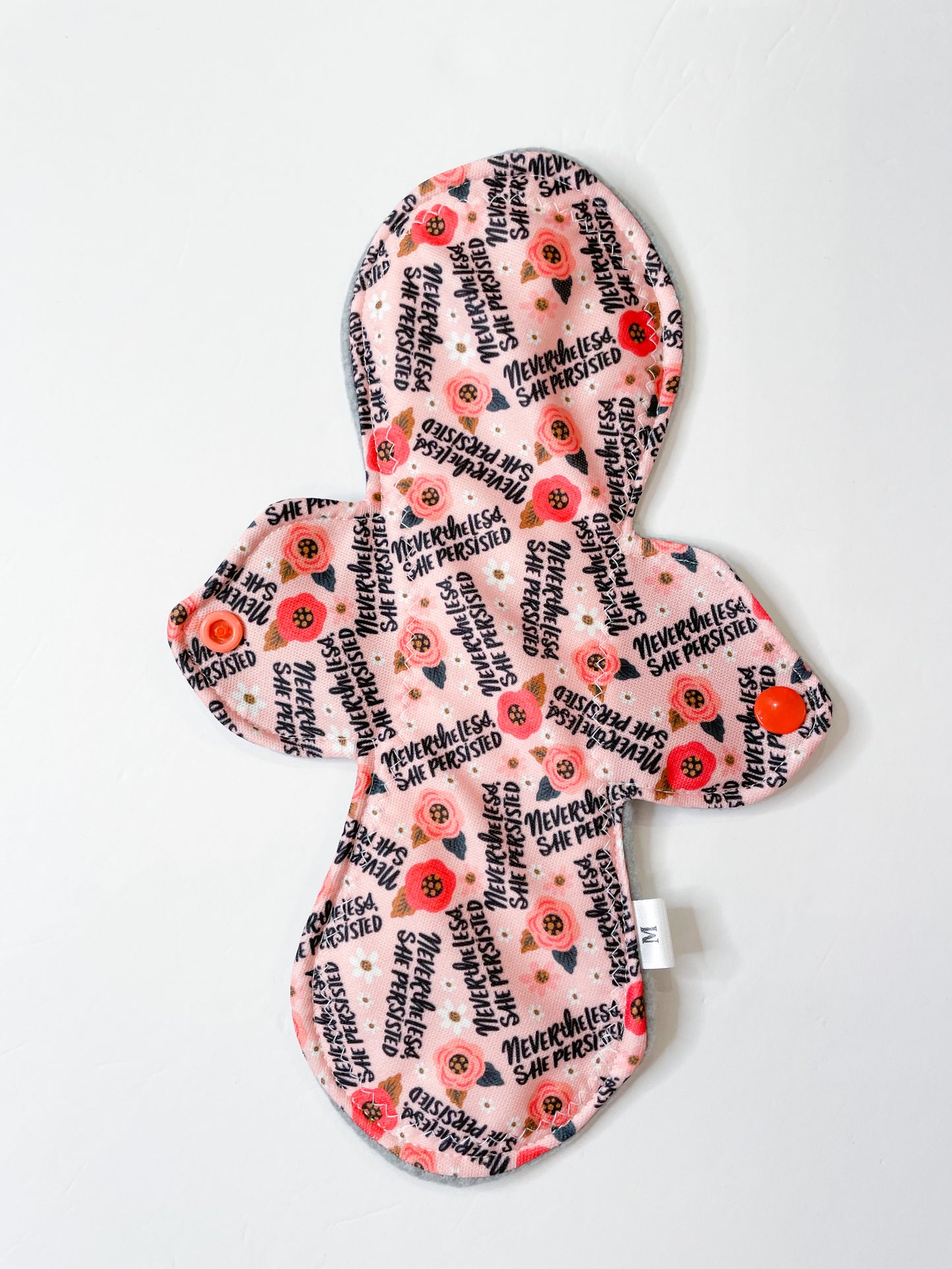 Reusable Period Pads - Moderate Absorbency - Pink "Nevertheless She Persisted"