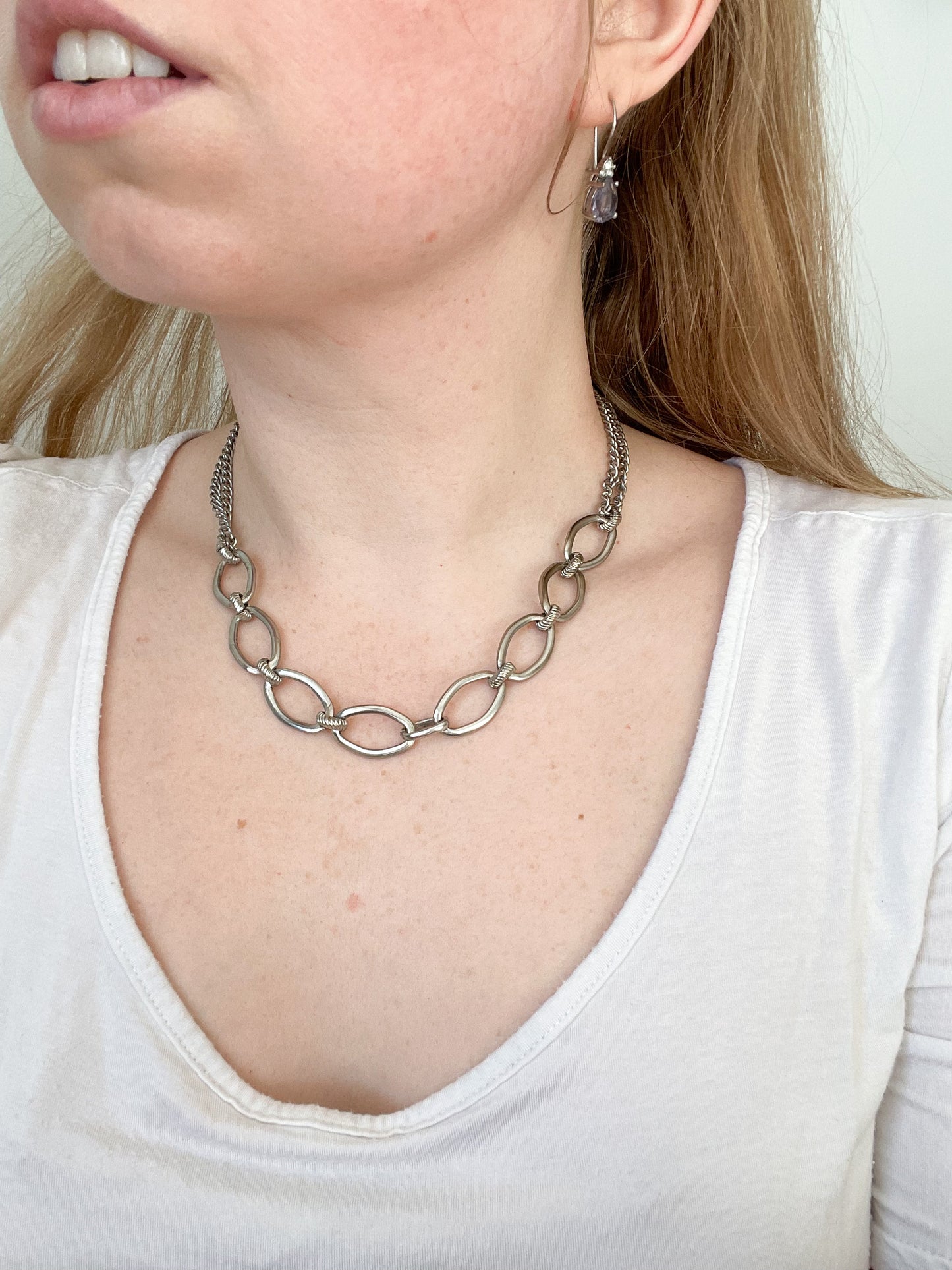 Silver Tone Adjustable Chain Necklace