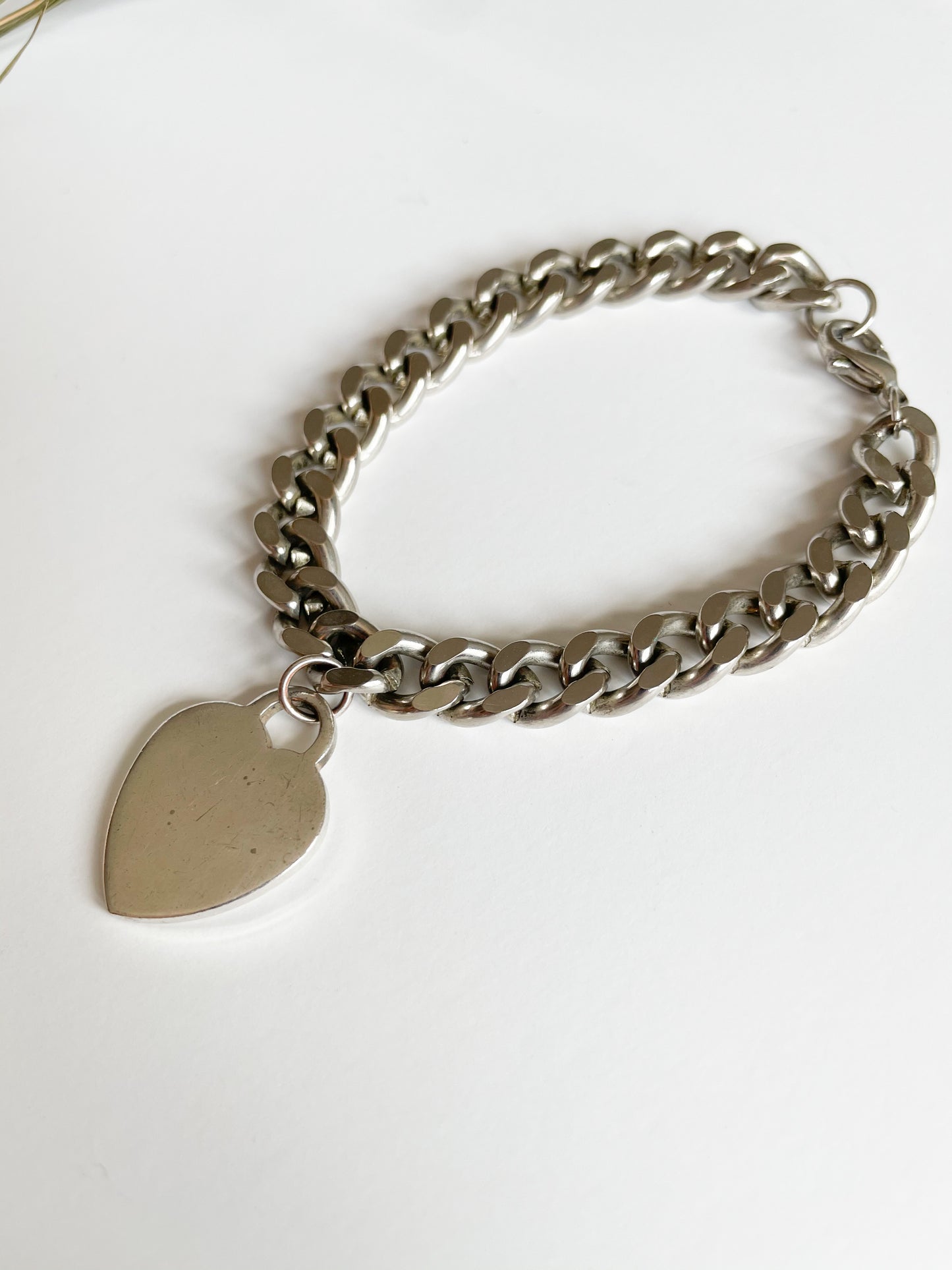 Silver Chain Heart Charm Bracelet