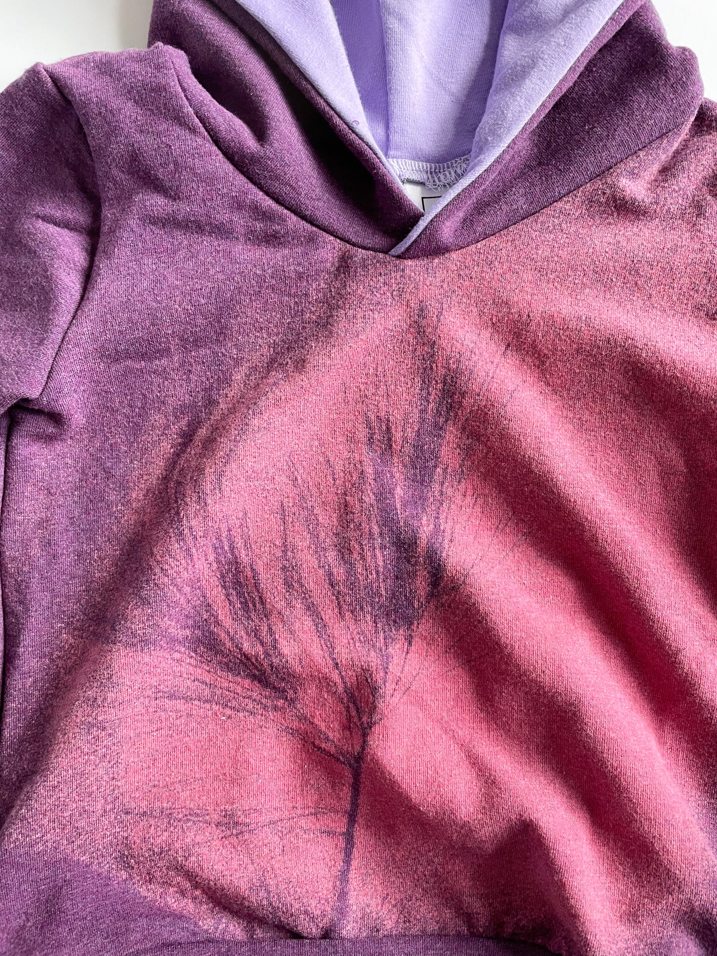 Purple Pink Ombre Plant Grow-With-Me Baby Hoodie - 6 Months - 3 Years