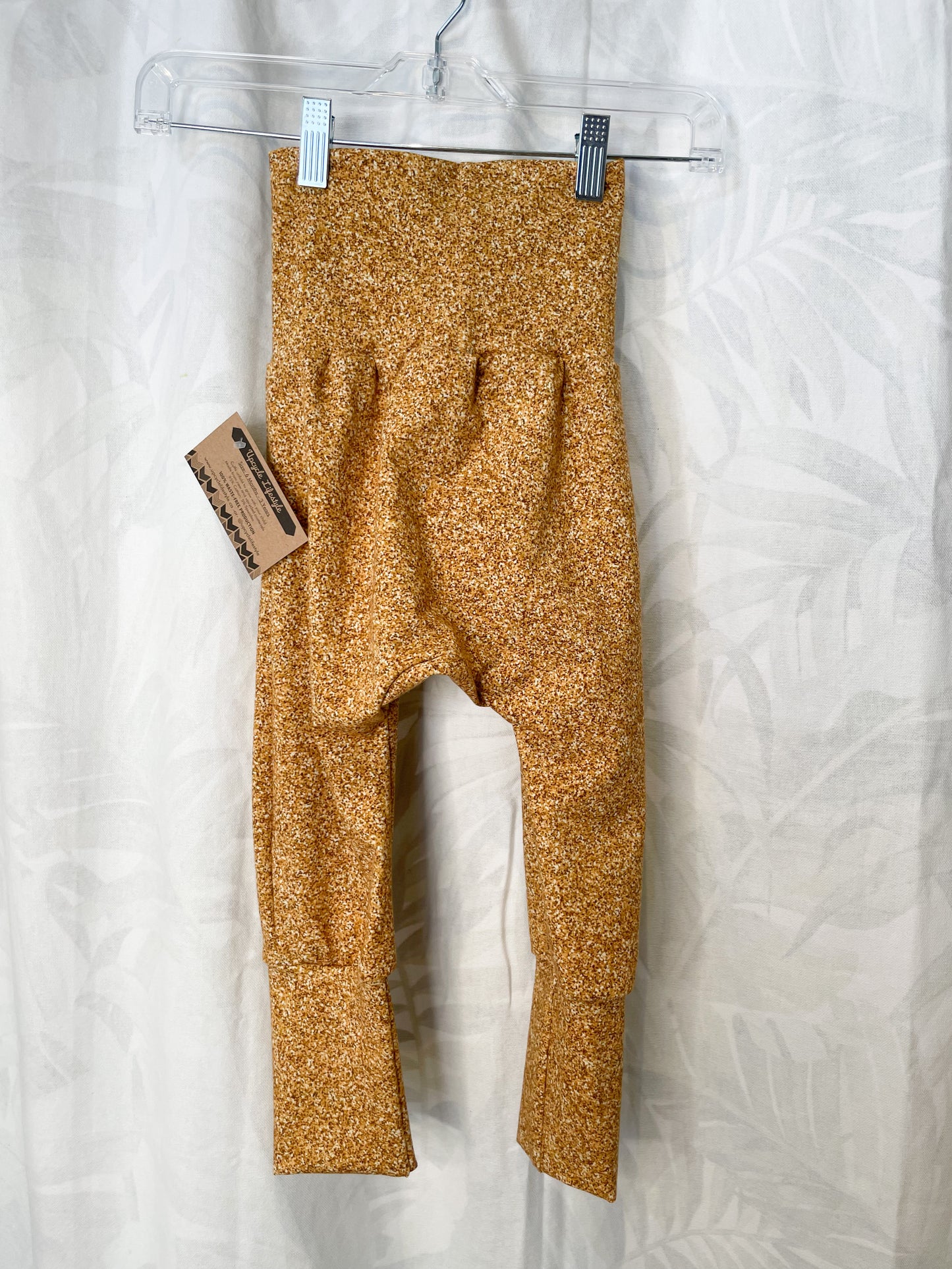 Mustard Yellow Speckled Grow-With-Me Baby Harem Pants - 6 Months to 3 Years