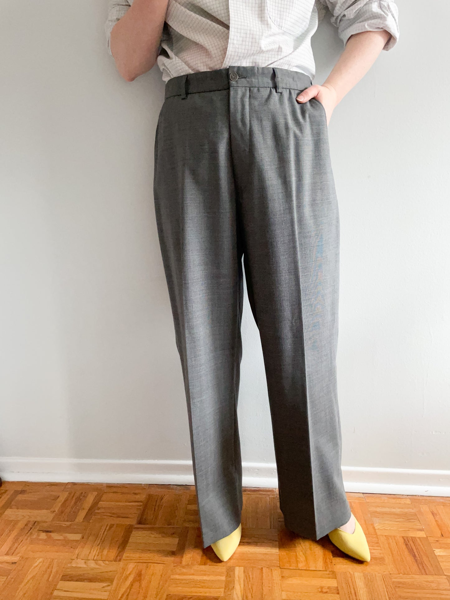 Bertoni Grey Straight Leg Pants- Large