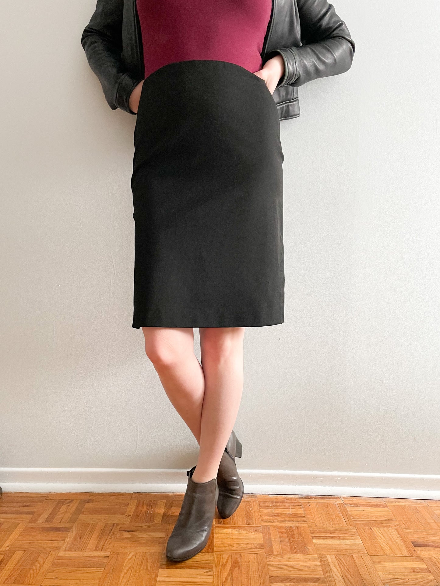 Talula Babaton Black Slit Pencil Skirt - Size 8
