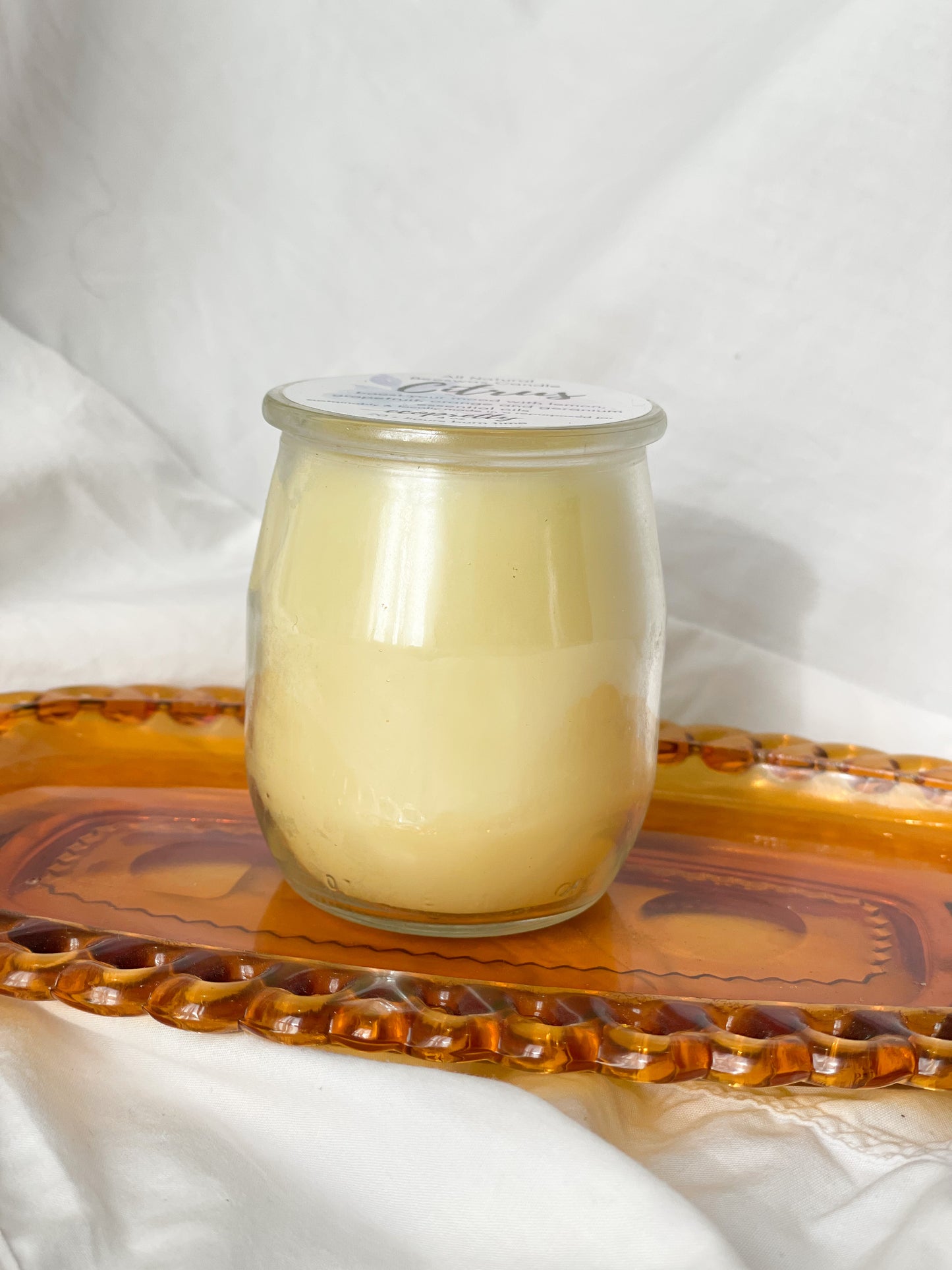 Citrus Creamsicle Natural Scented 100% Beeswax Candle - 4oz