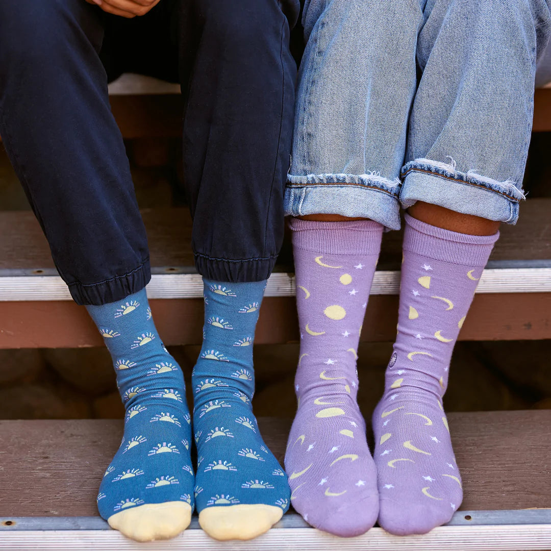 Socks that Support Mental Health - Blue and Yellow Rising Suns