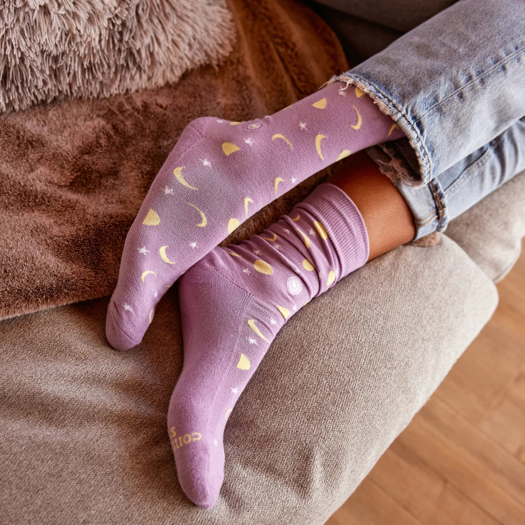 Socks that Support Mental Health - Lavender Magical Moons