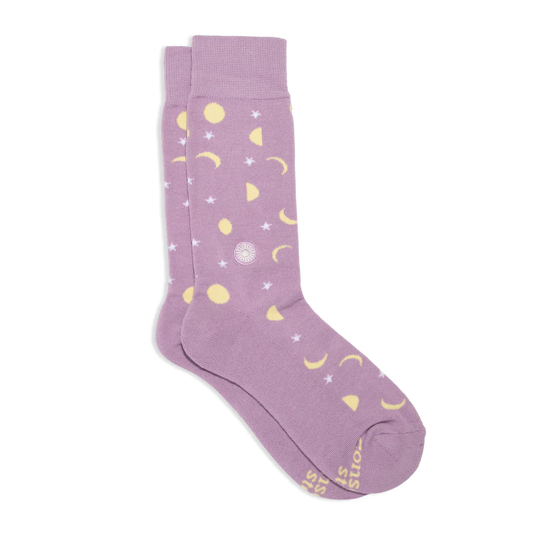 Socks that Support Mental Health - Lavender Magical Moons