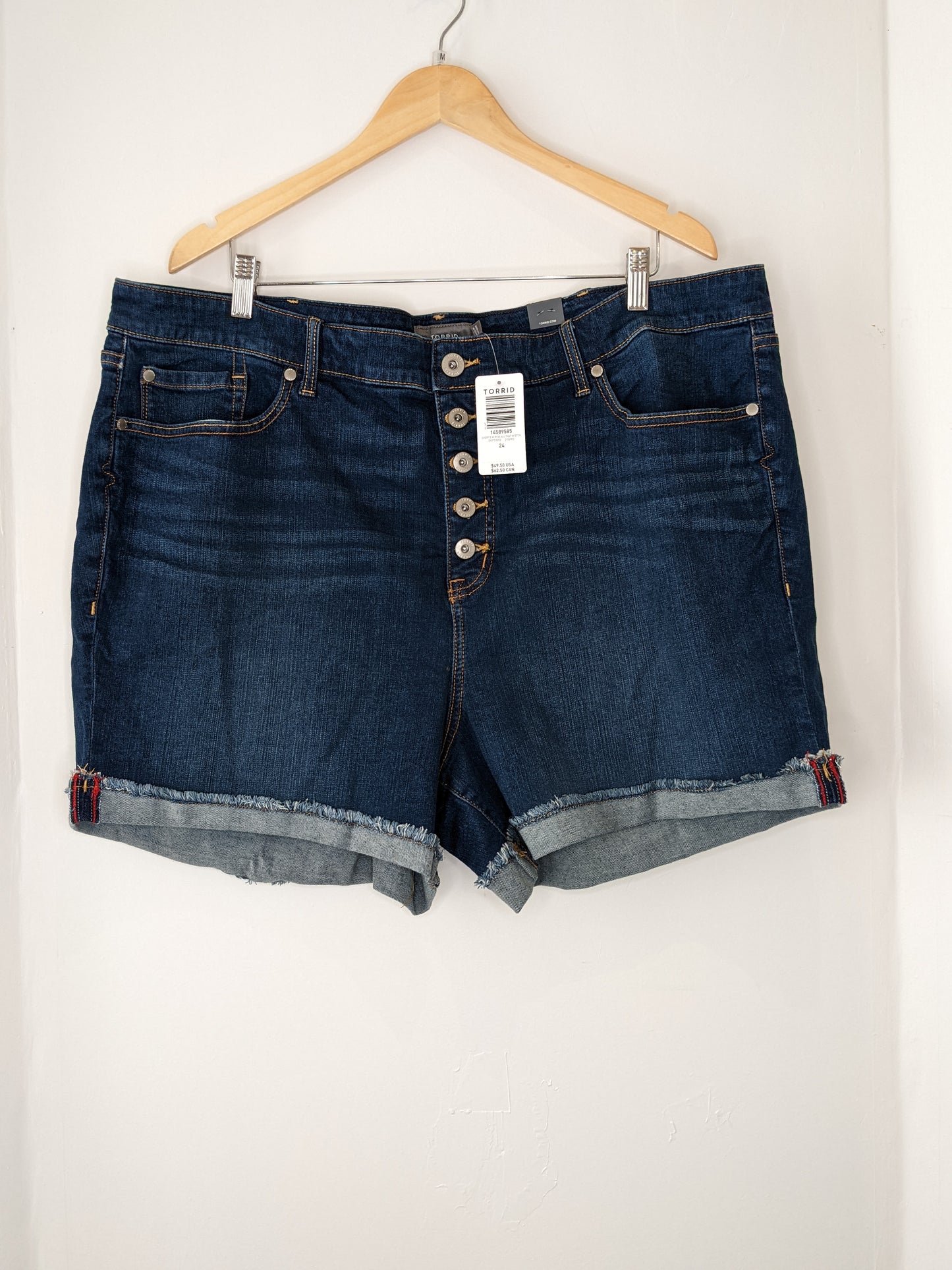 Torrid High Rise Midi Short Stretch Dark Wash - 3X / Size 24