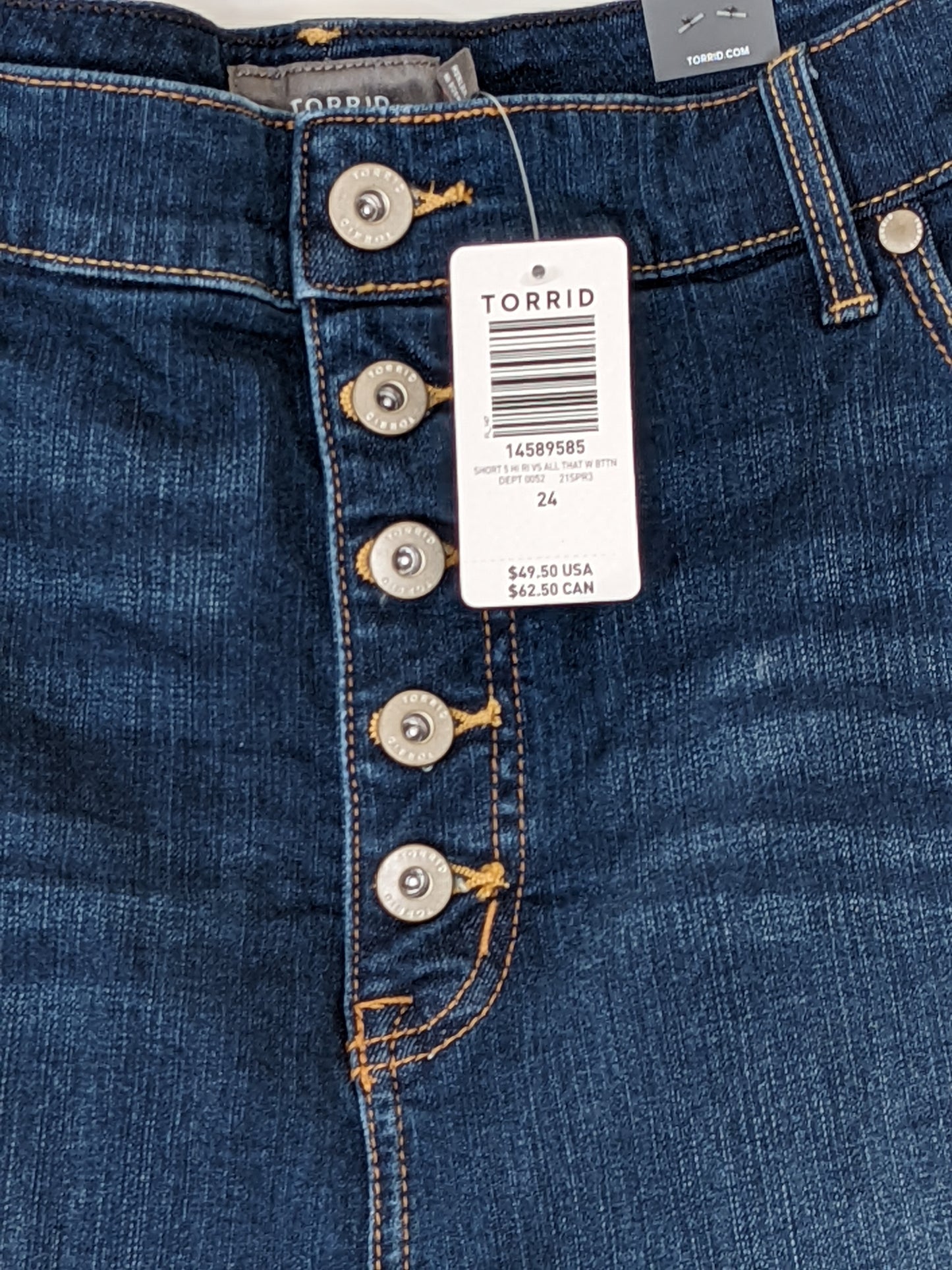 Torrid High Rise Midi Short Stretch Dark Wash - 3X / Size 24
