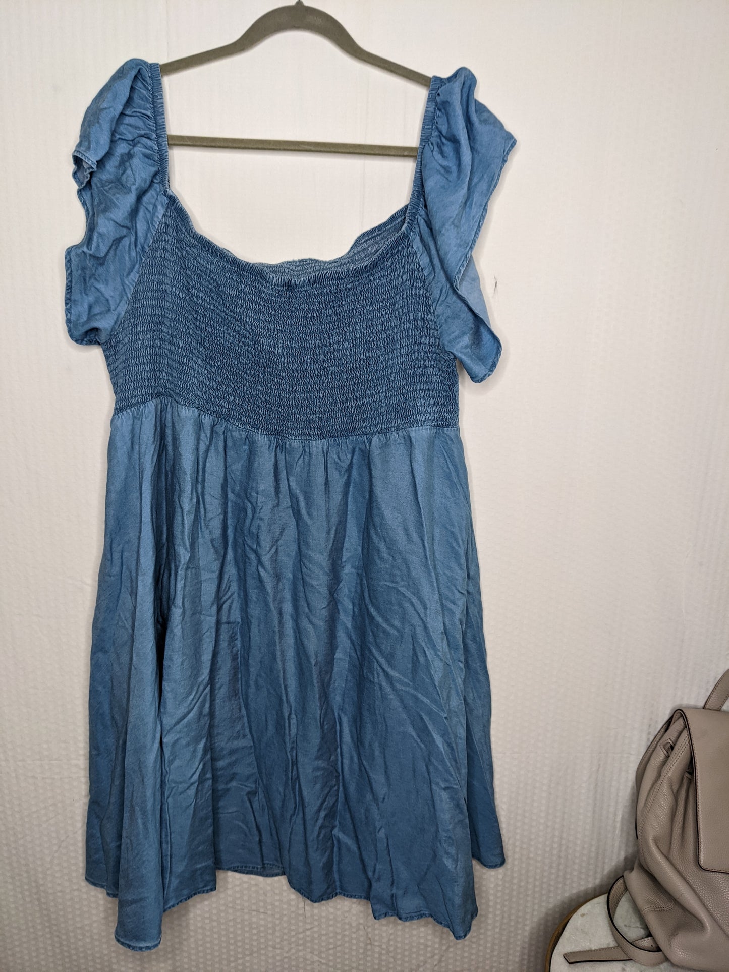 Torrid Light Blue Lyocell Off Shoulder Smocked Skater Dress NWT - Size 4X