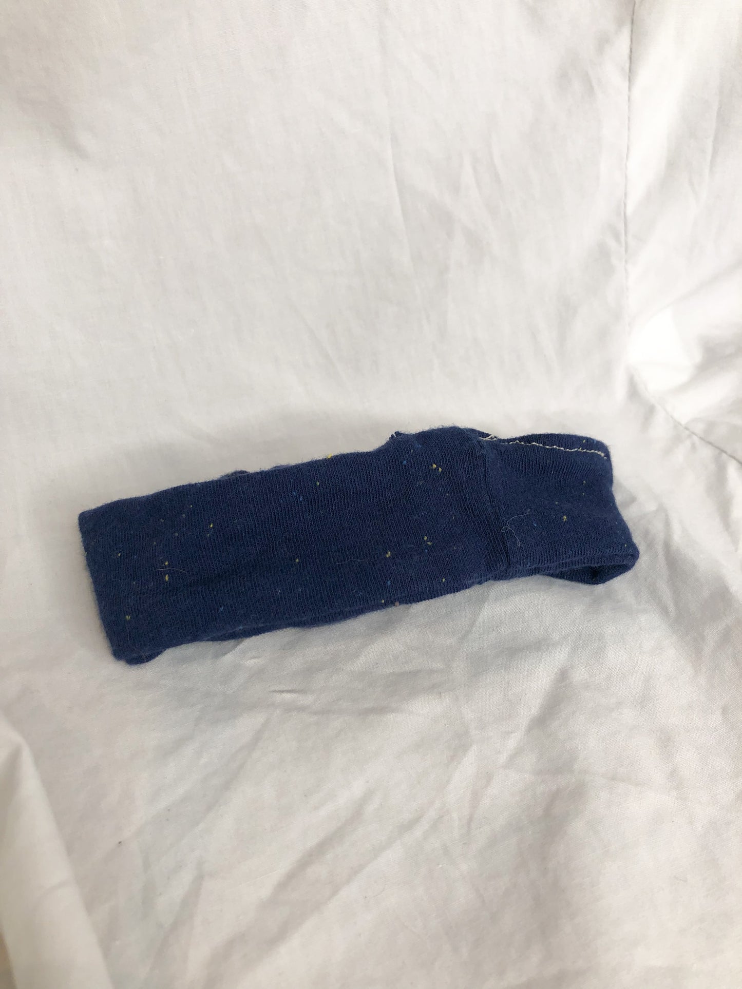 Navy Speckled Upcycled Grow-With-Me Baby Knot Headband