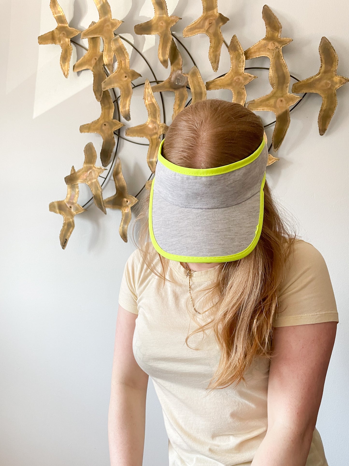 Heathered Grey Neon Piped Visor Hat