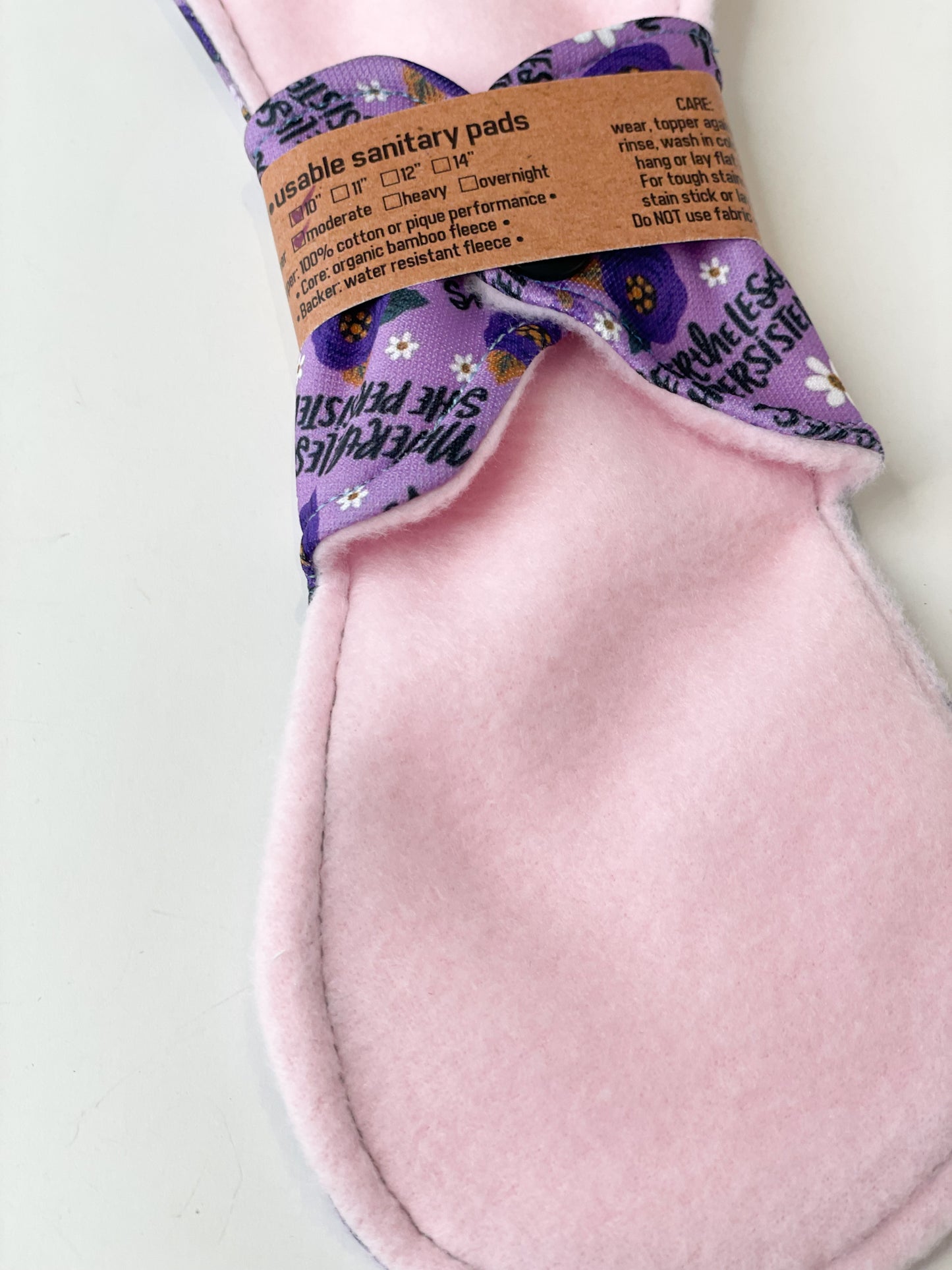 Reusable Period Pads - Moderate Absorbency - Purple "Nevertheless She Persisted"