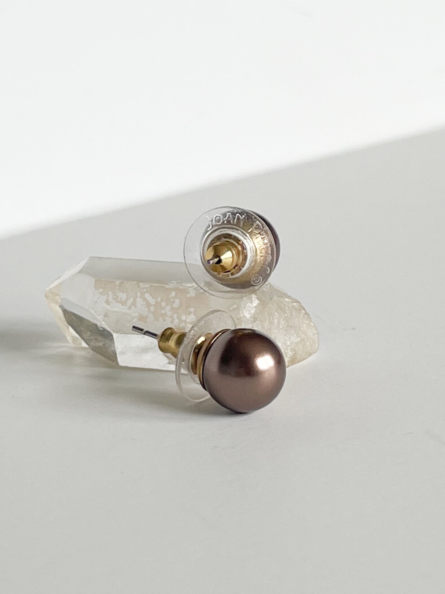 Joan Rivers Aubergine Faux Pearl Stud Earrings