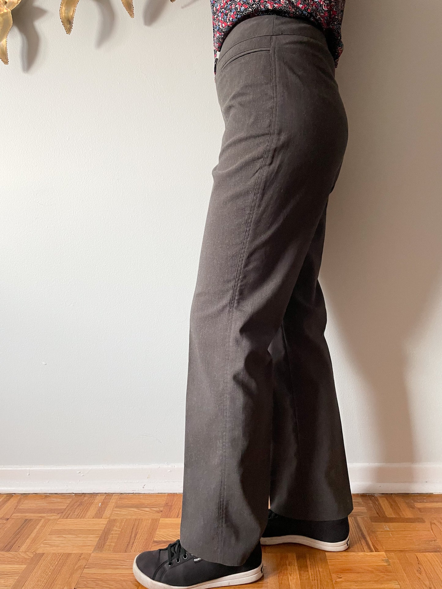Charcoal High Rise Wide Leg Trouser Pants - Size 4