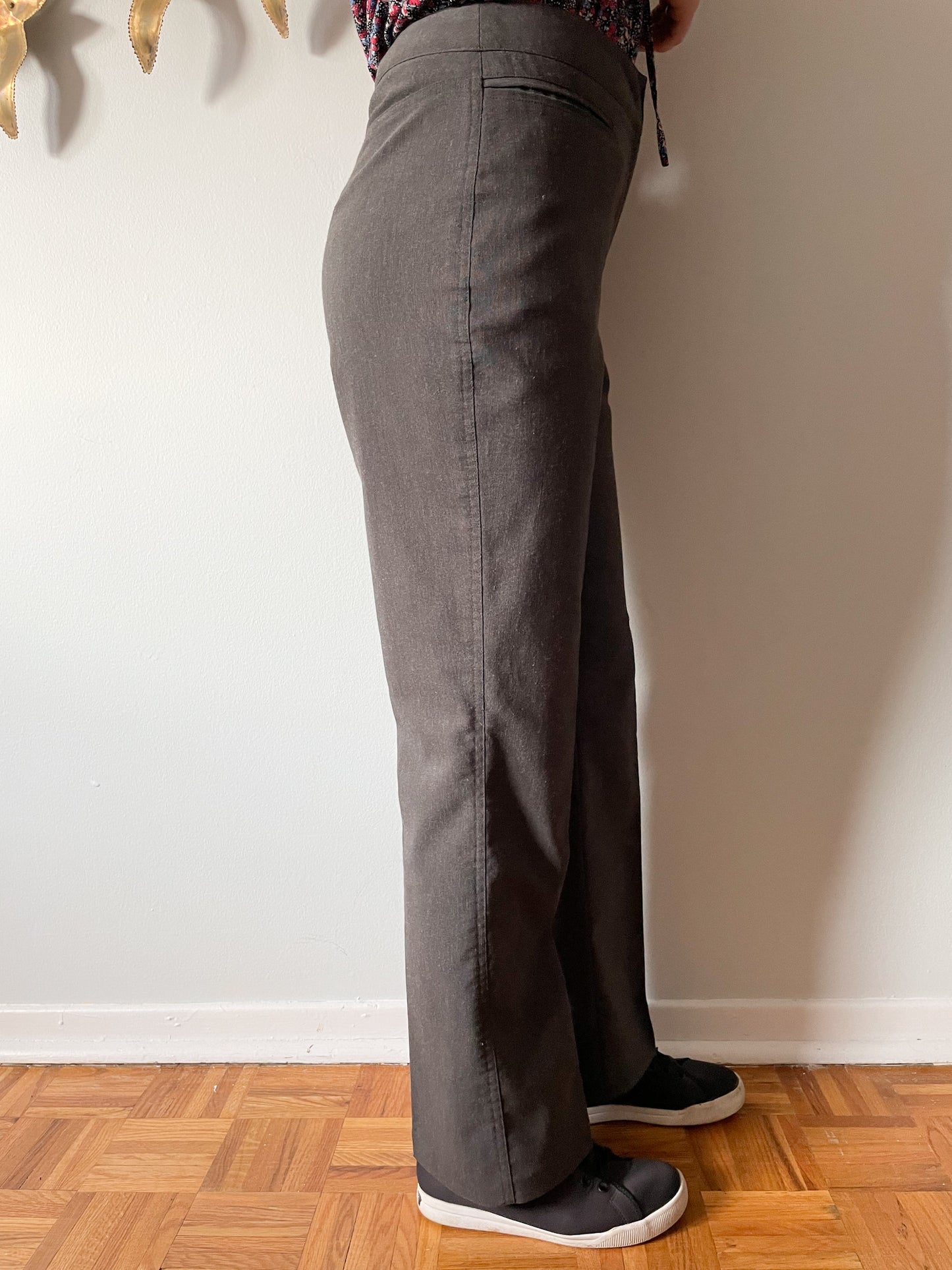 Charcoal High Rise Wide Leg Trouser Pants - Size 4