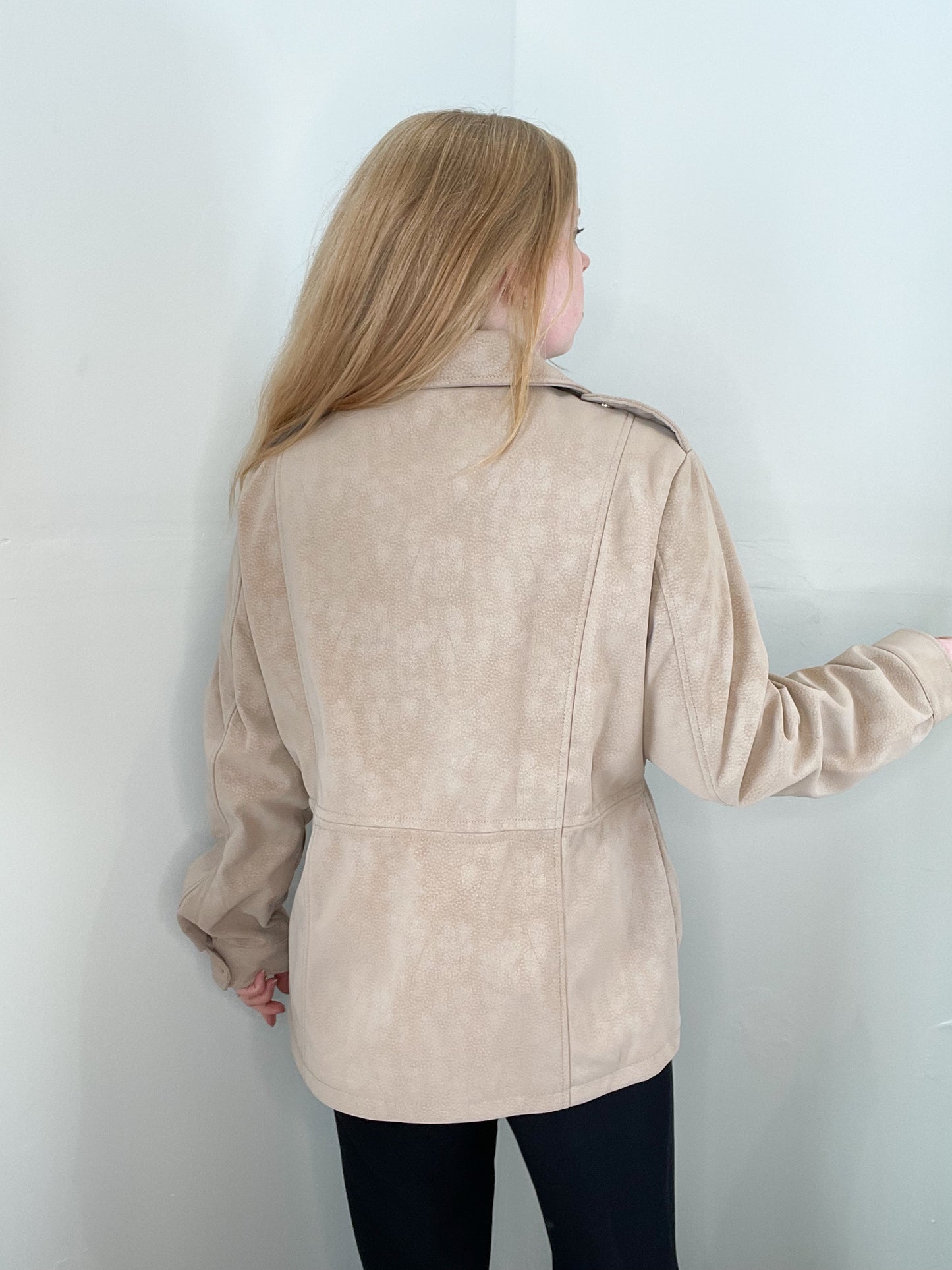 Desigual Recycled Fibers Beige Moto Jacket NWT - XL