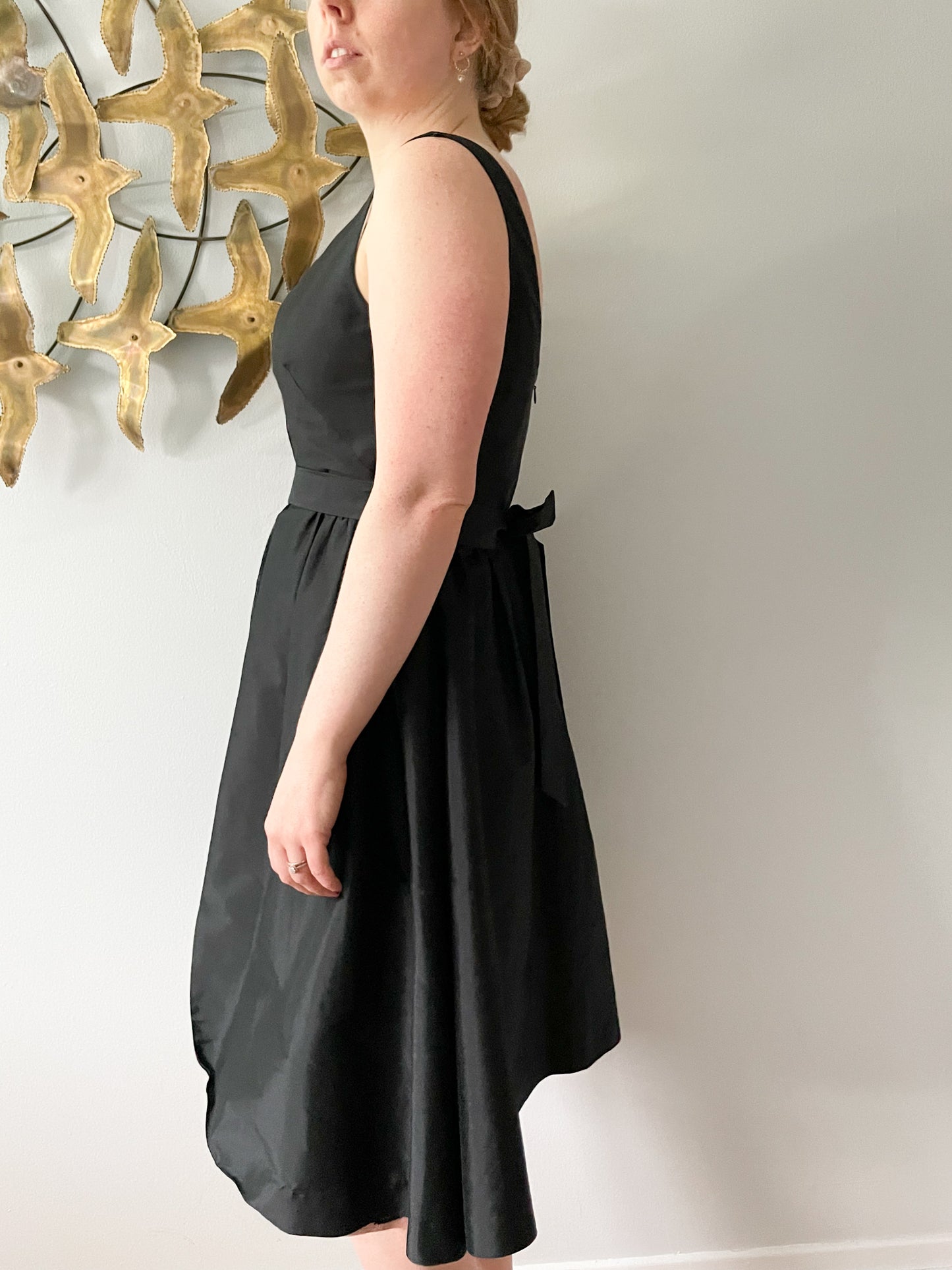 Adrianna Papell Black Blush Lace Fit Flare Dress - Size 6/8