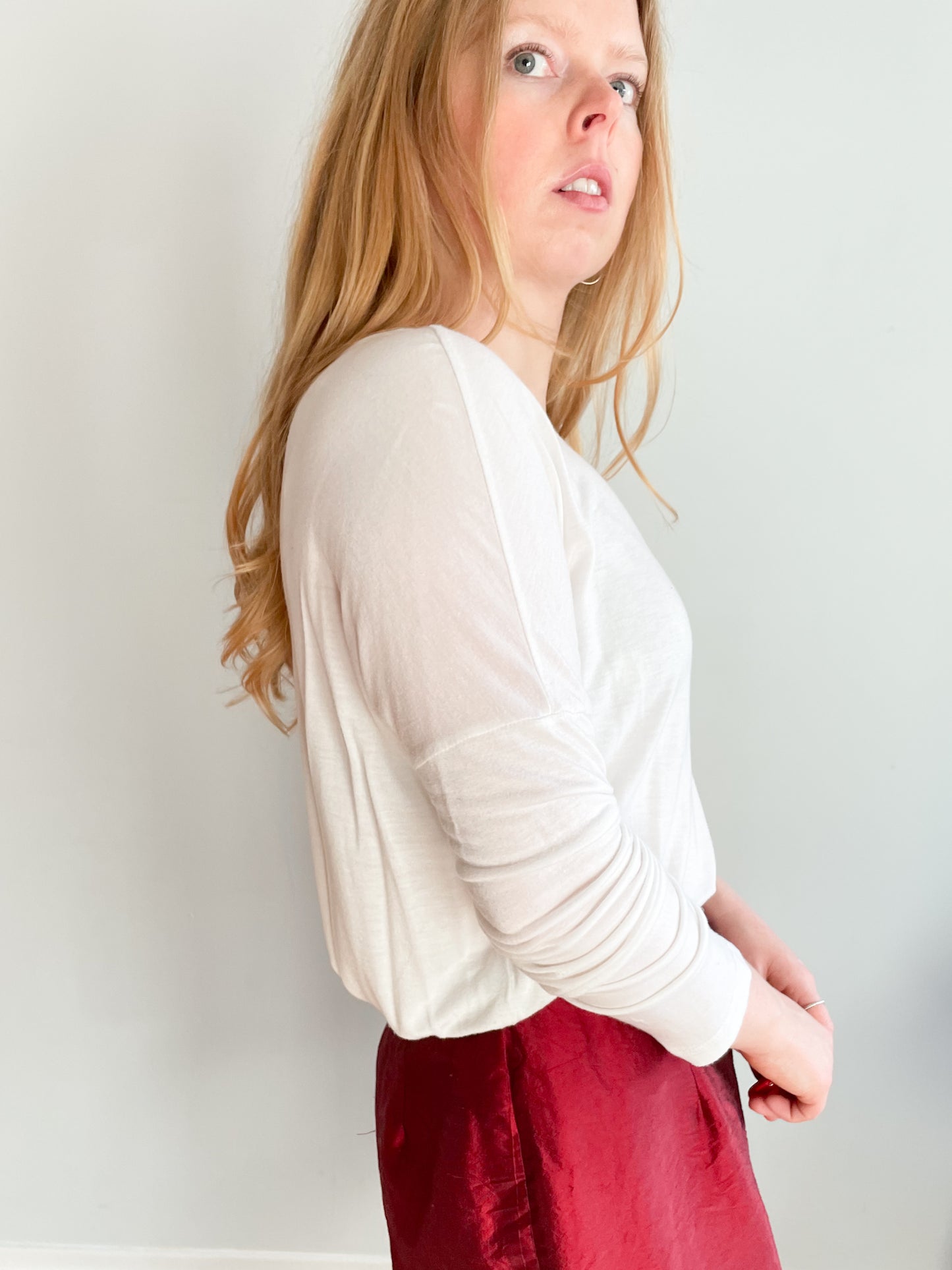 Banana Republic White Soft Draping Tunic Top - Small
