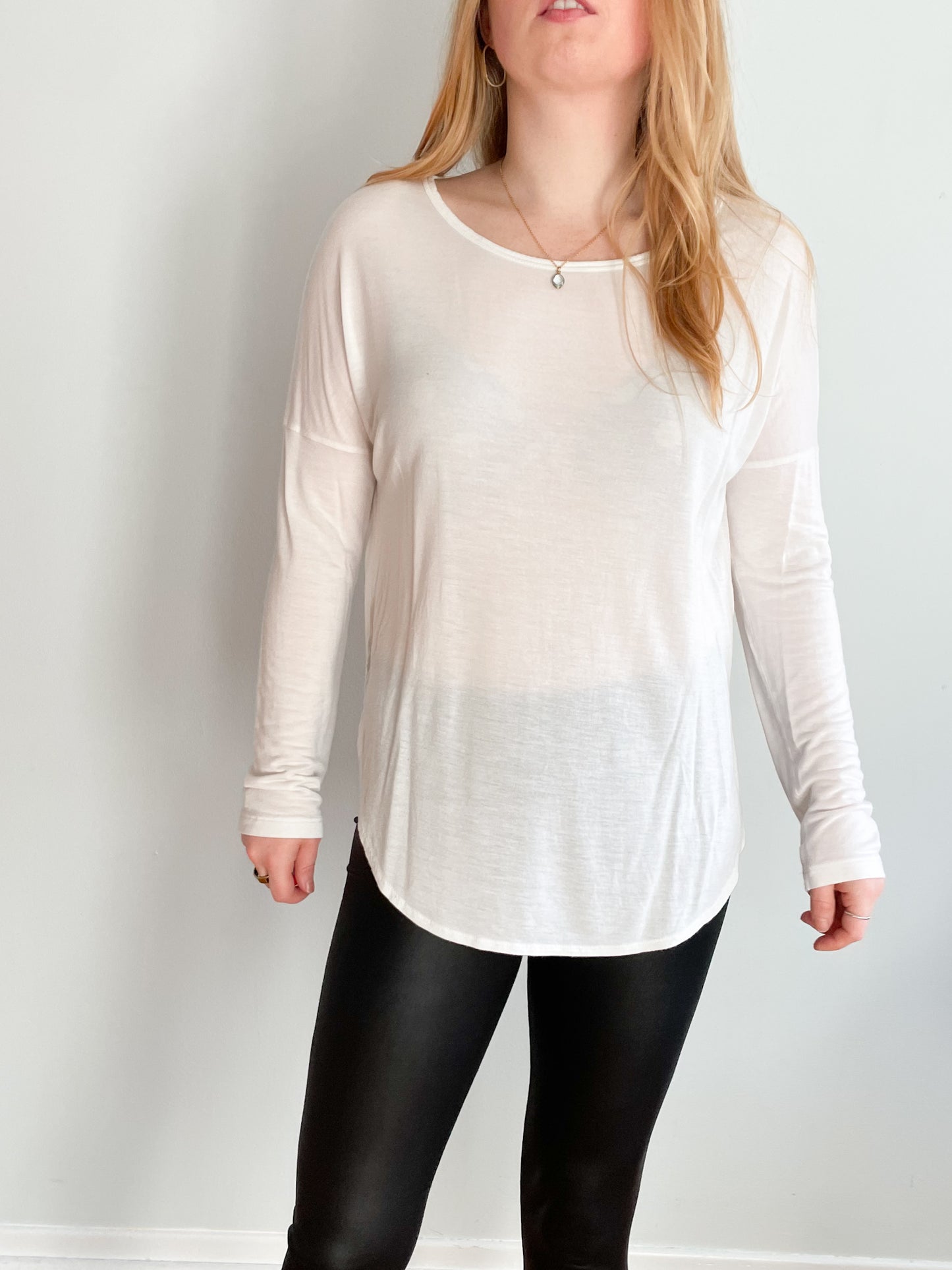 Banana Republic White Soft Draping Tunic Top - Small