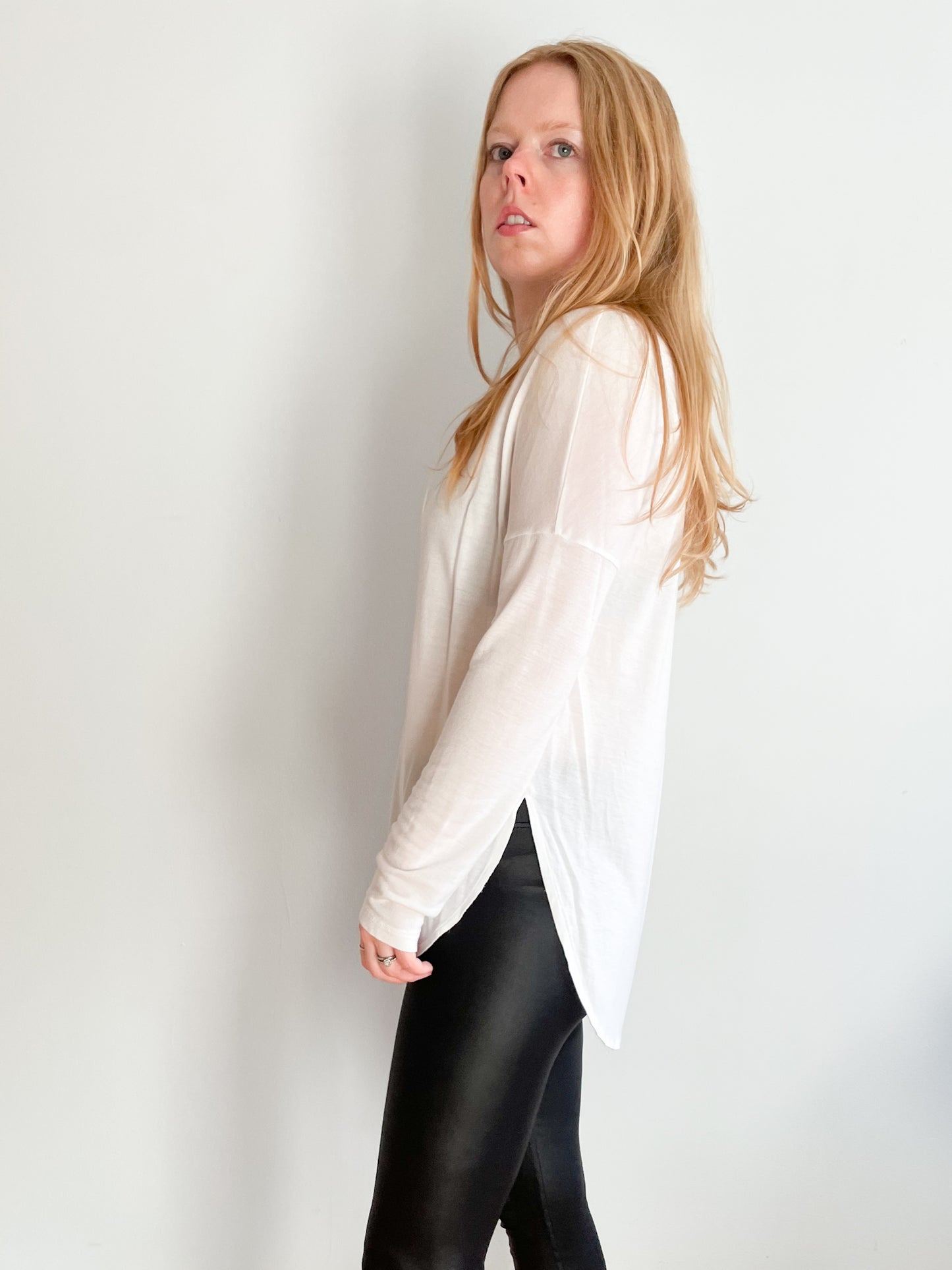 Banana Republic White Soft Draping Tunic Top - Small