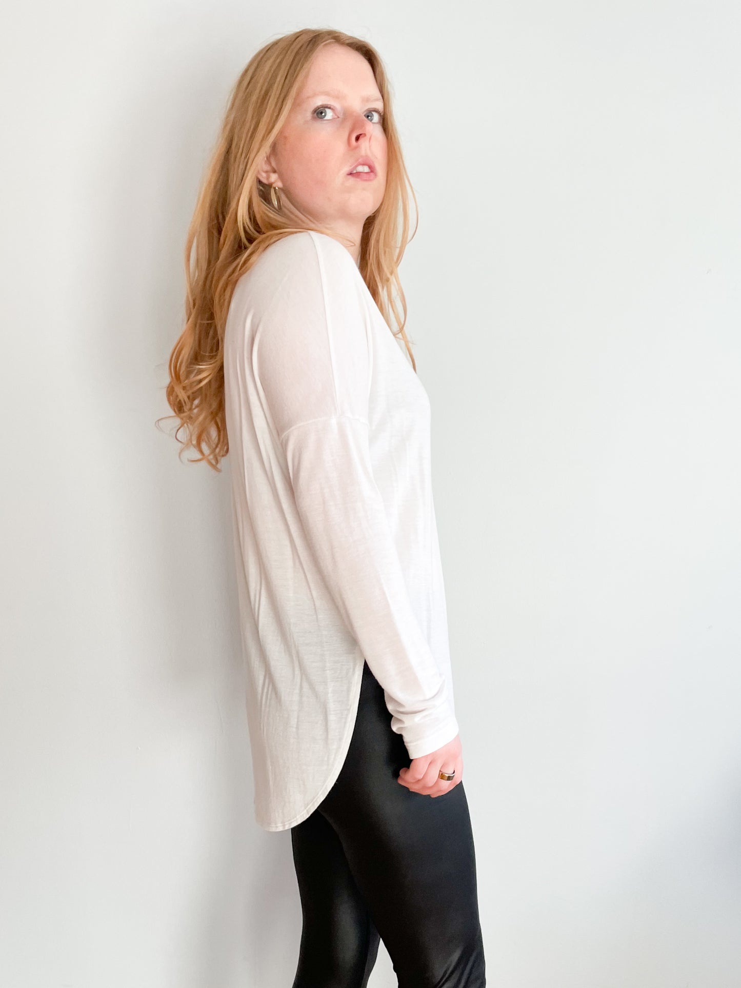 Banana Republic White Soft Draping Tunic Top - Small