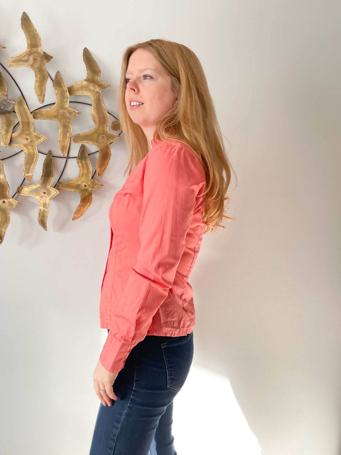 Mexx Pink 100% Cotton Button Down Blouse Top - Small