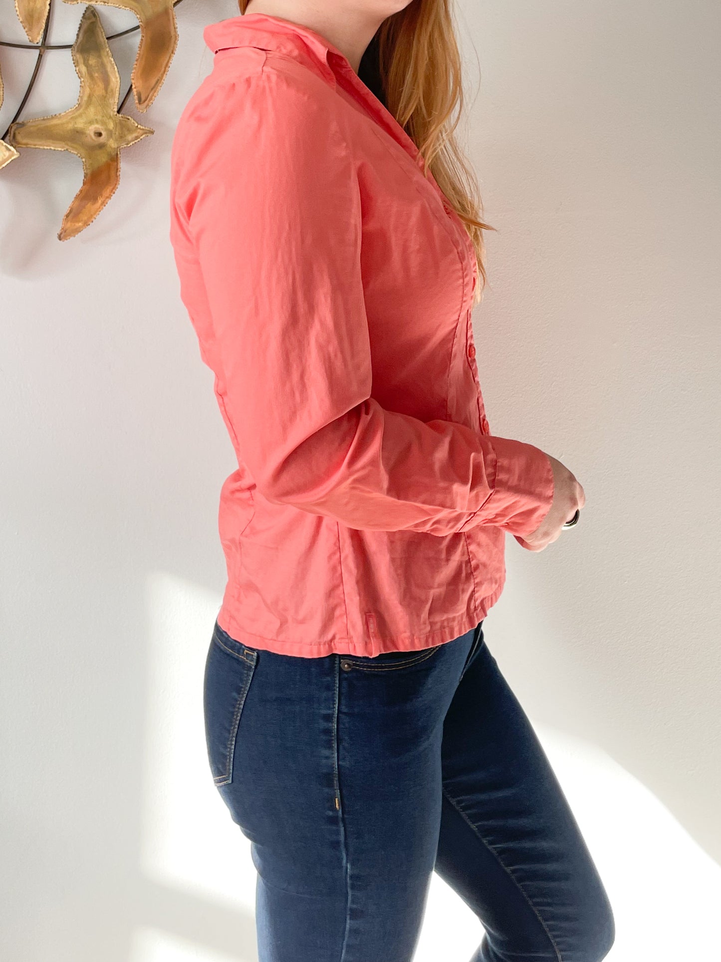 Mexx Pink 100% Cotton Button Down Blouse Top - Small