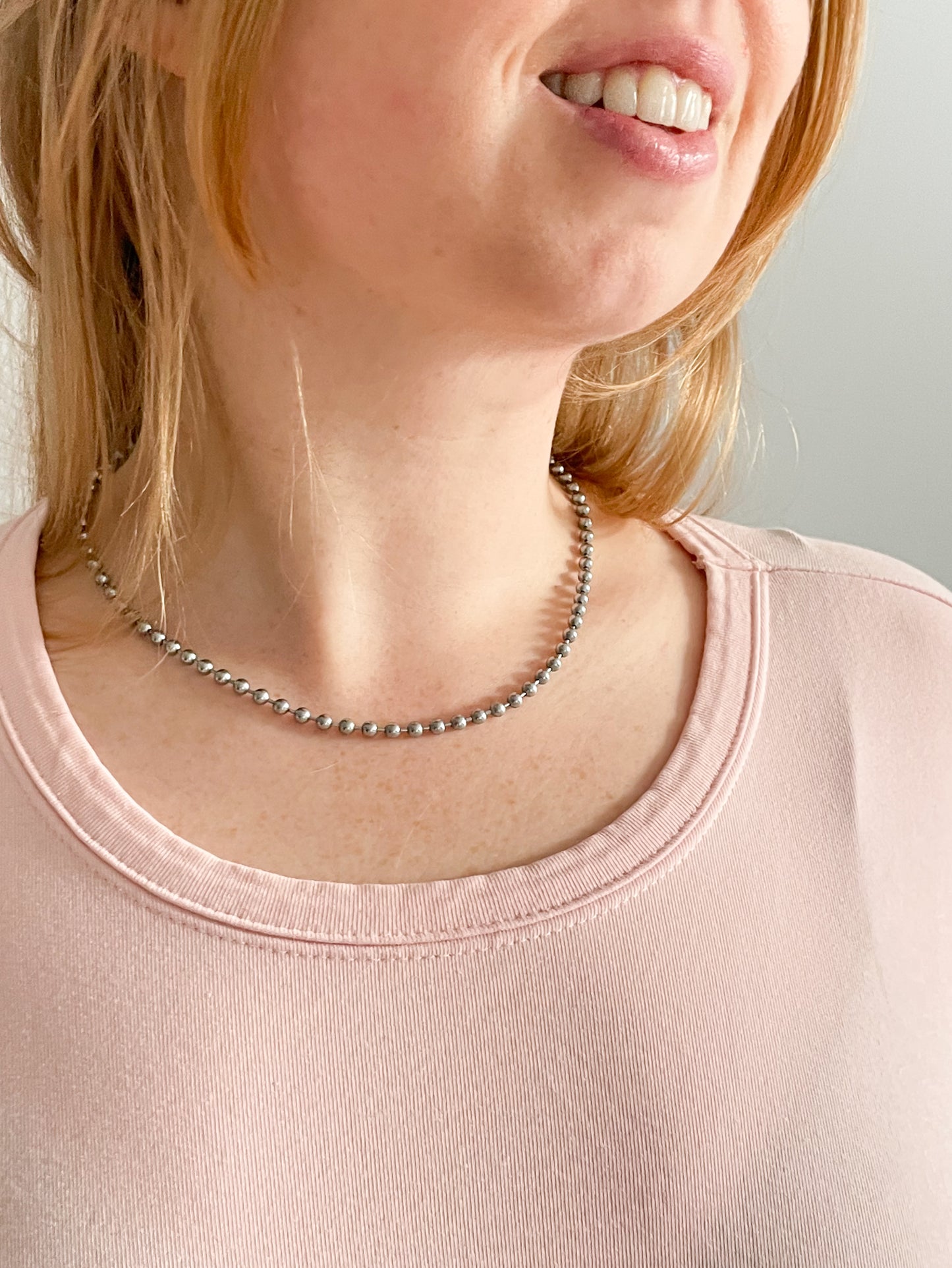 Silver Mini Ball Chain Necklace - 16"