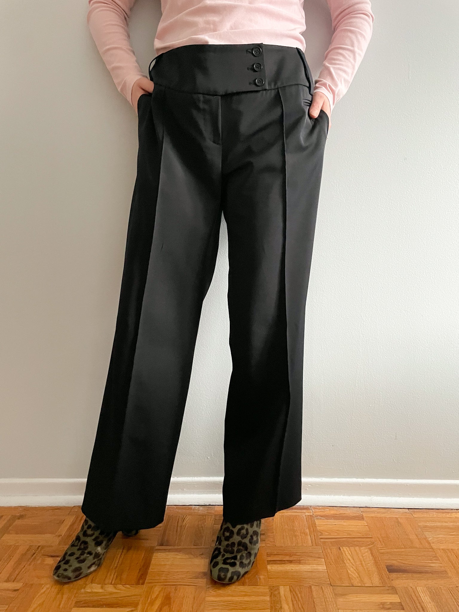 Marc Aurel Black Piped Wide Leg High Rise Trouser Pants - XL – Le Prix  Fashion & Consulting