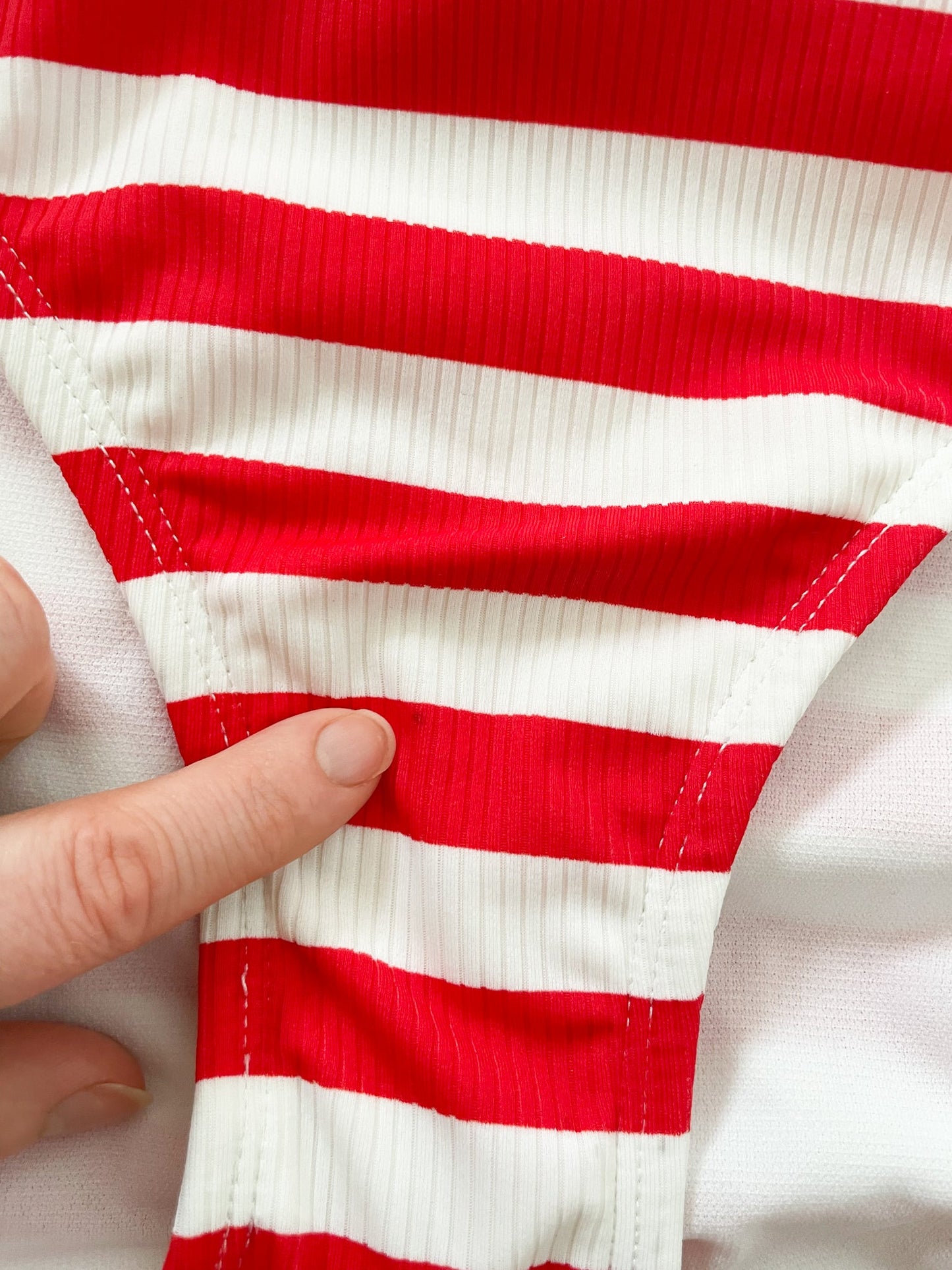 California Sunshine Red and White Striped High Waist Bikini Bottoms NWT - 3X