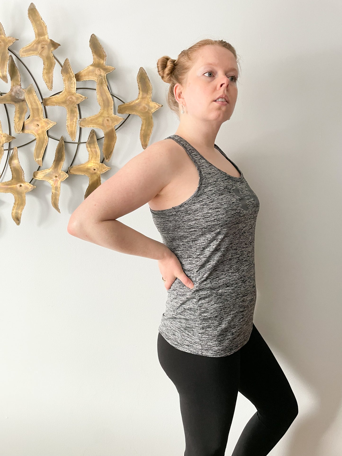 Under Armour Grey Racerback Workout Top - Small