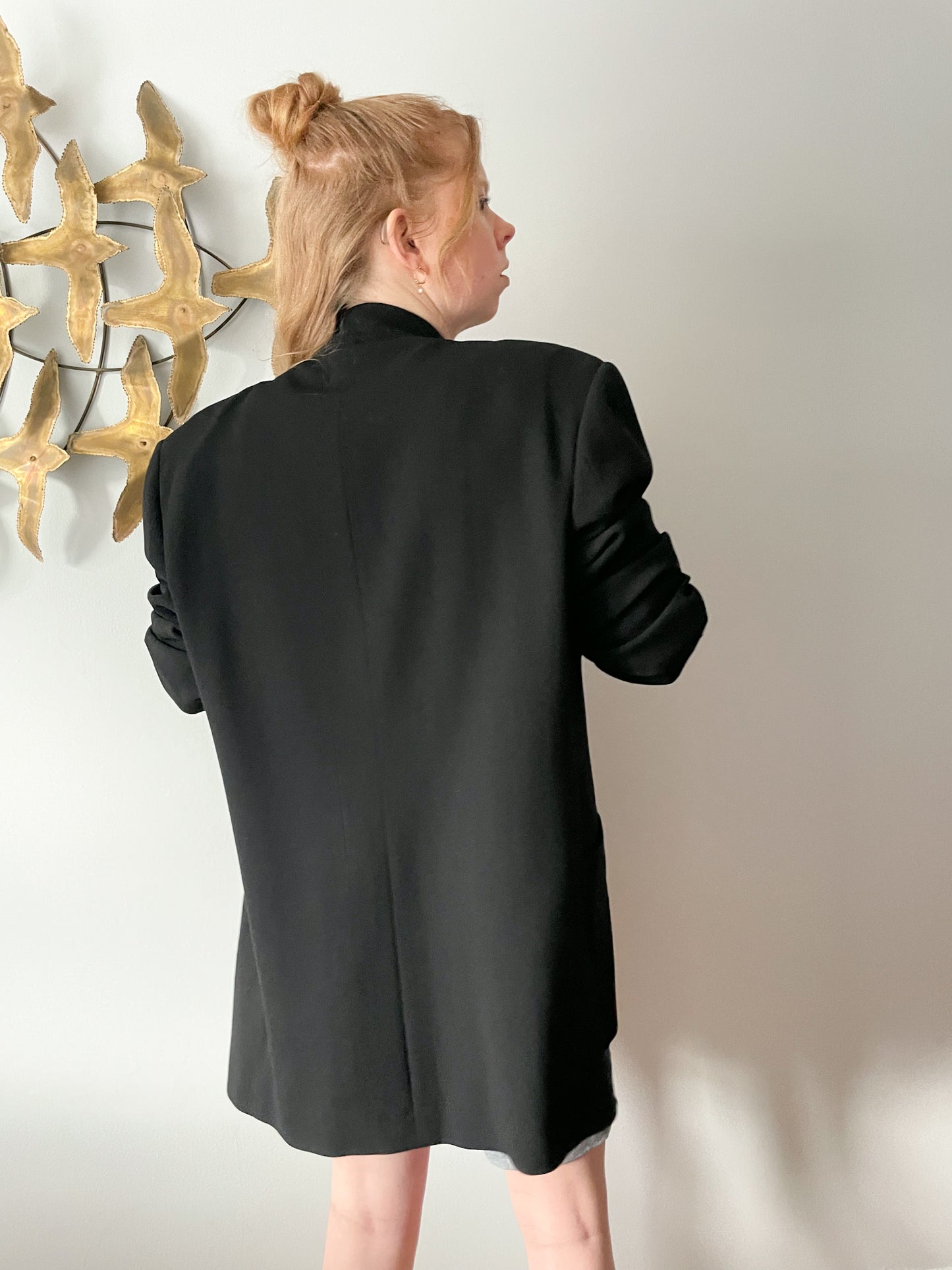 Caramelo Black Long Suit Blazer - Extra Large