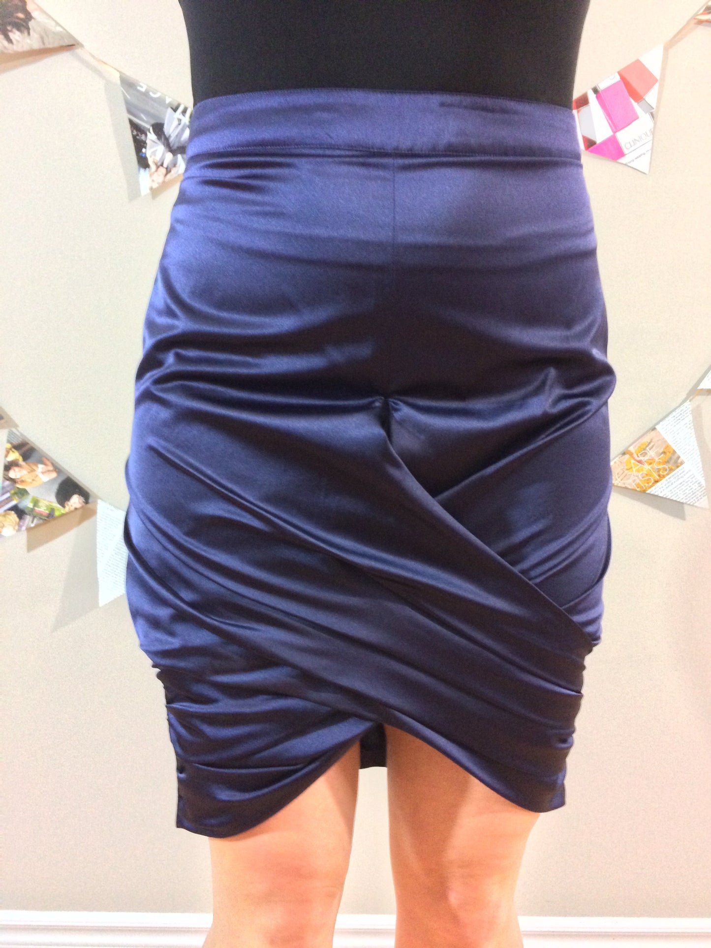 Burberry Purple Satin Pencil Wrap Skirt - Le Prix Fashion & Consulting