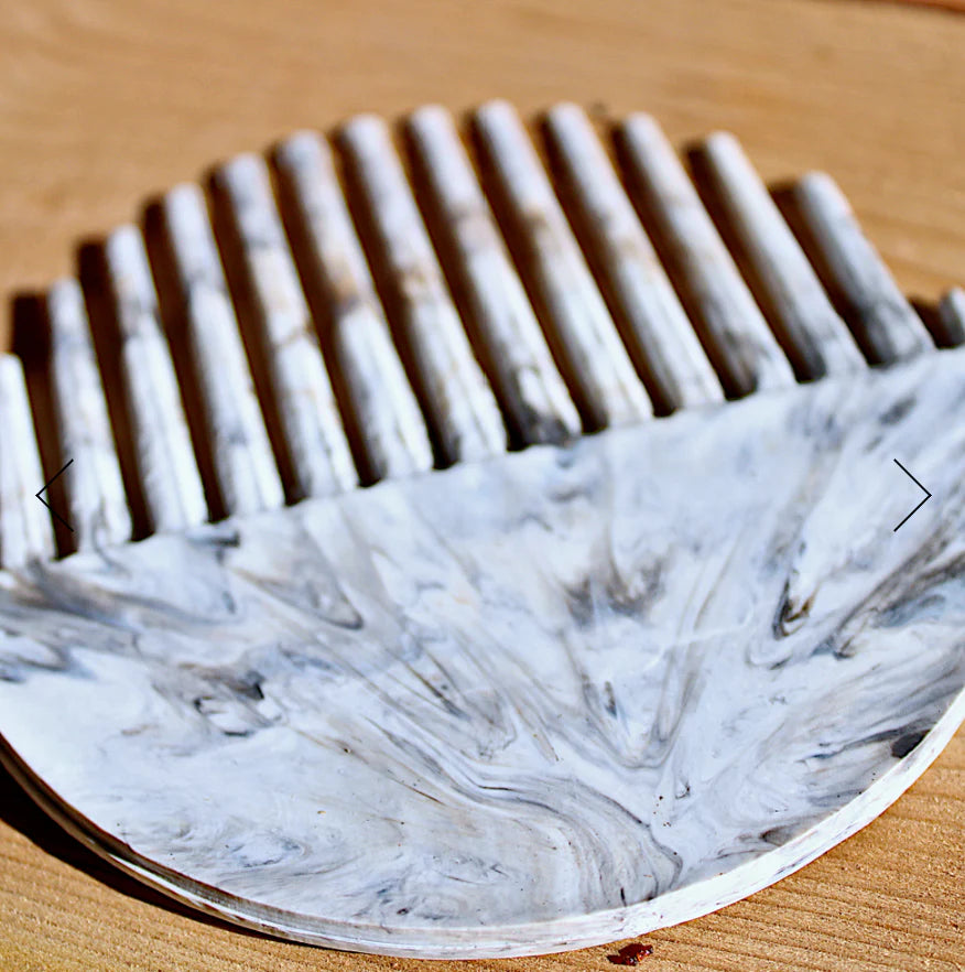 White Wide Tooth Shower Comb - 100% Recycled Plastic