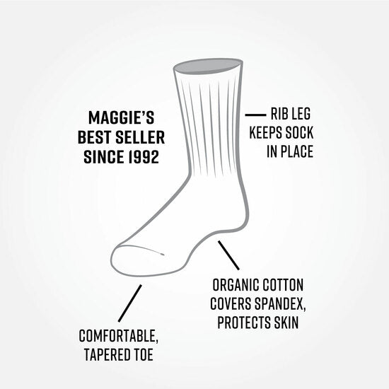 Maggie's Organics Cotton & Fair Trade Crew Socks - 3 Pack