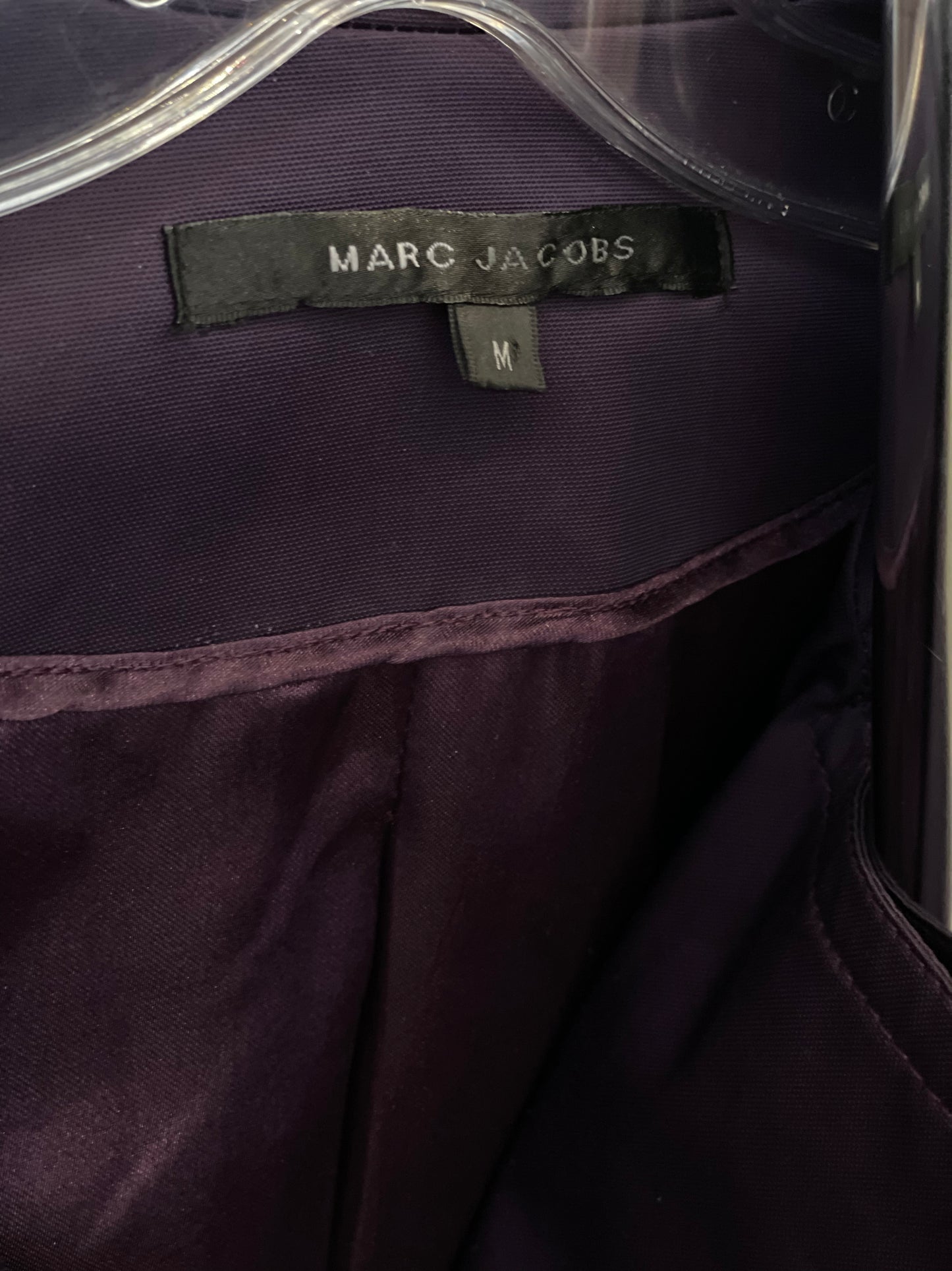 Marc Jacobs Deep Purple Satin A-Line Trench Coat - Size 2