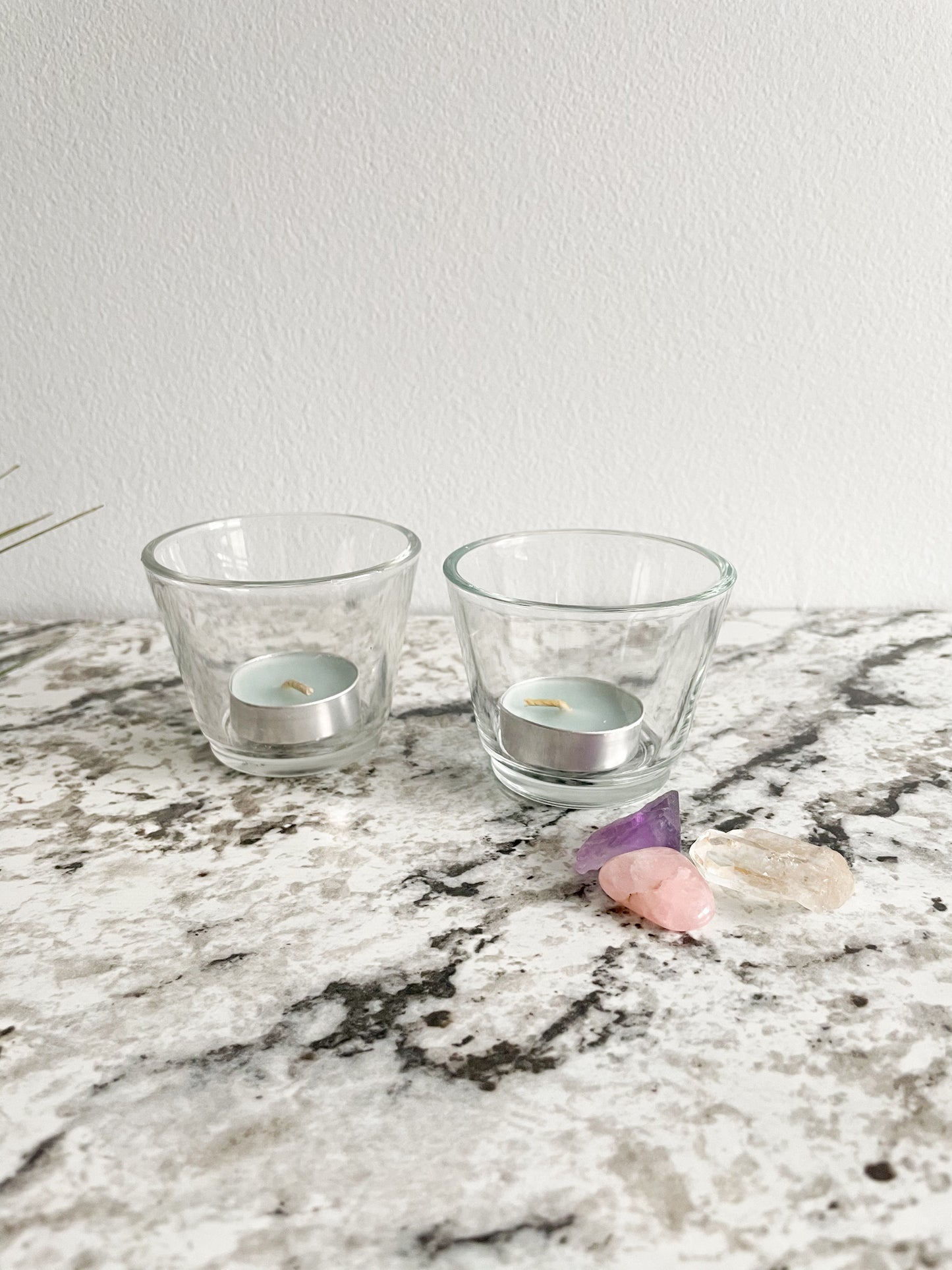 Classic Glass Candle Votive Tea light Holders (Set of 2)