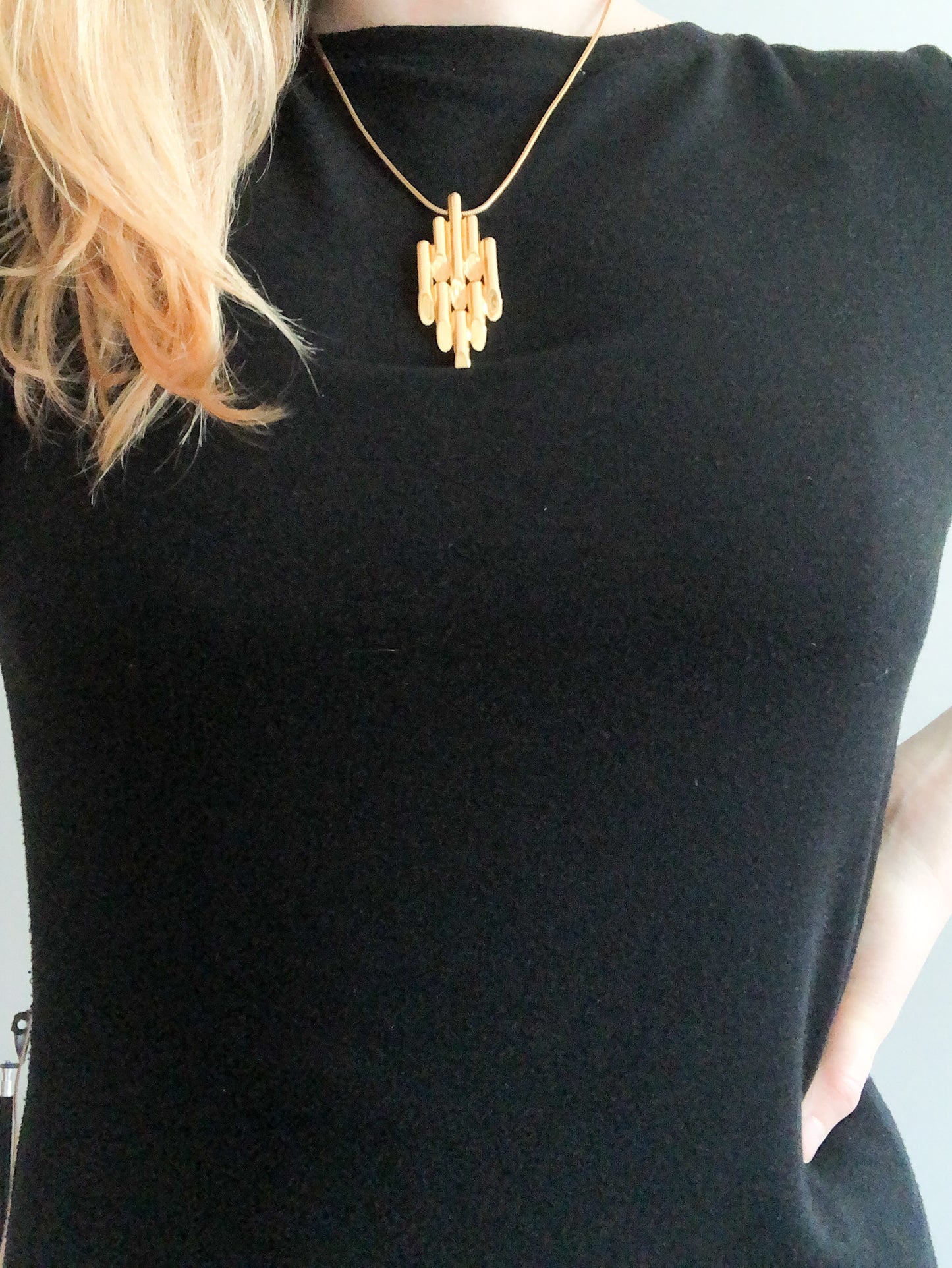 Gold Bar Cluster Necklace