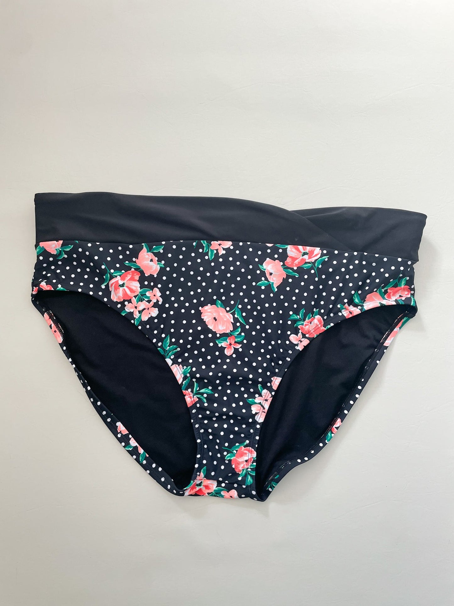 Black Floral High Waisted Bikini Bottoms NWOT - 3XL