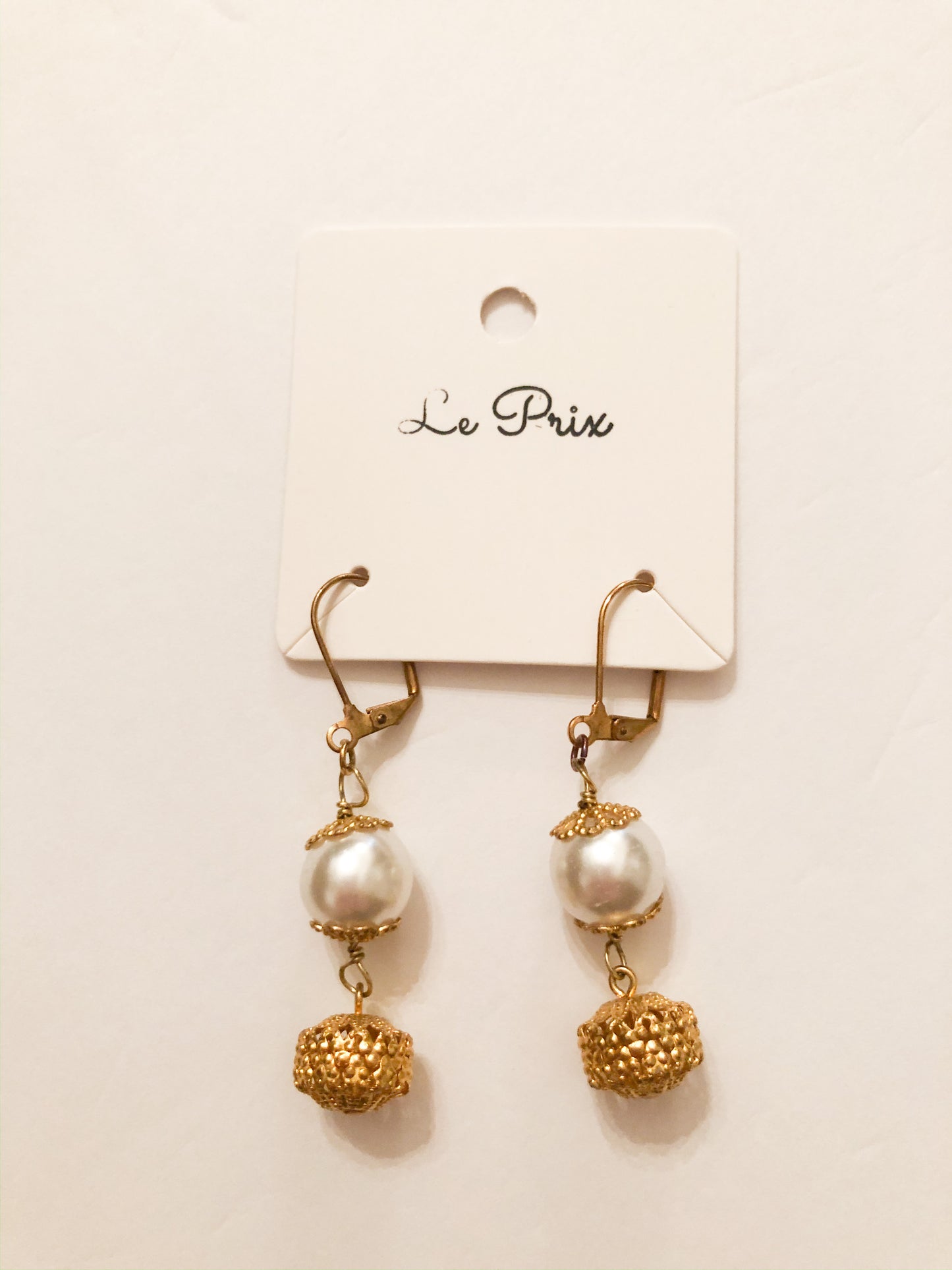Gold Pearl Orb Drop Earrings - Le Prix Fashion & Consulting