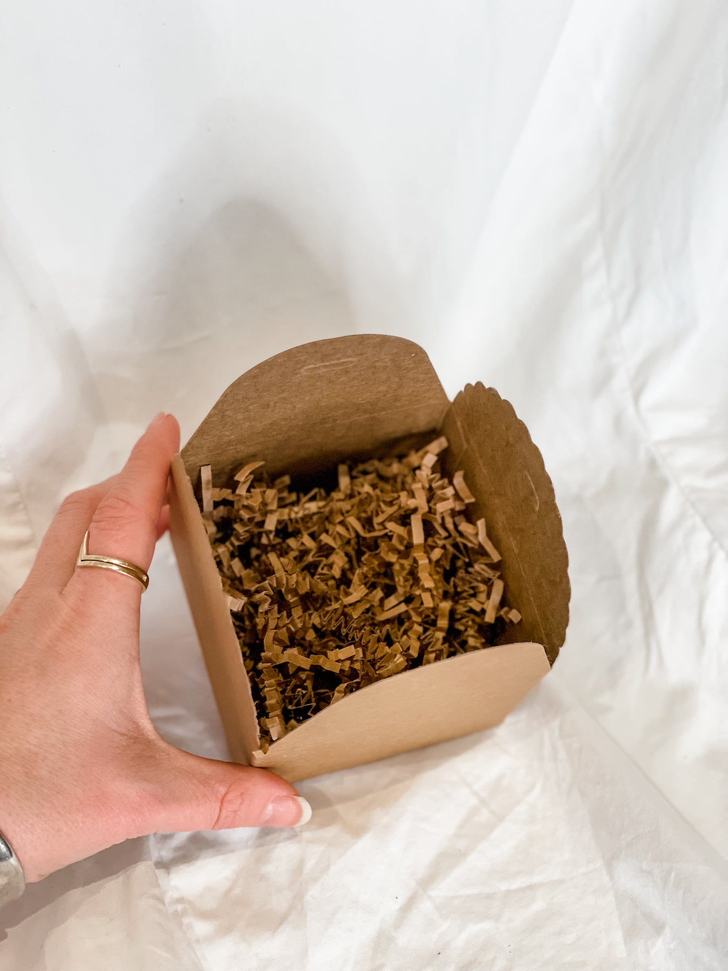 Natural Brown Crinkle + Paper Gift Box