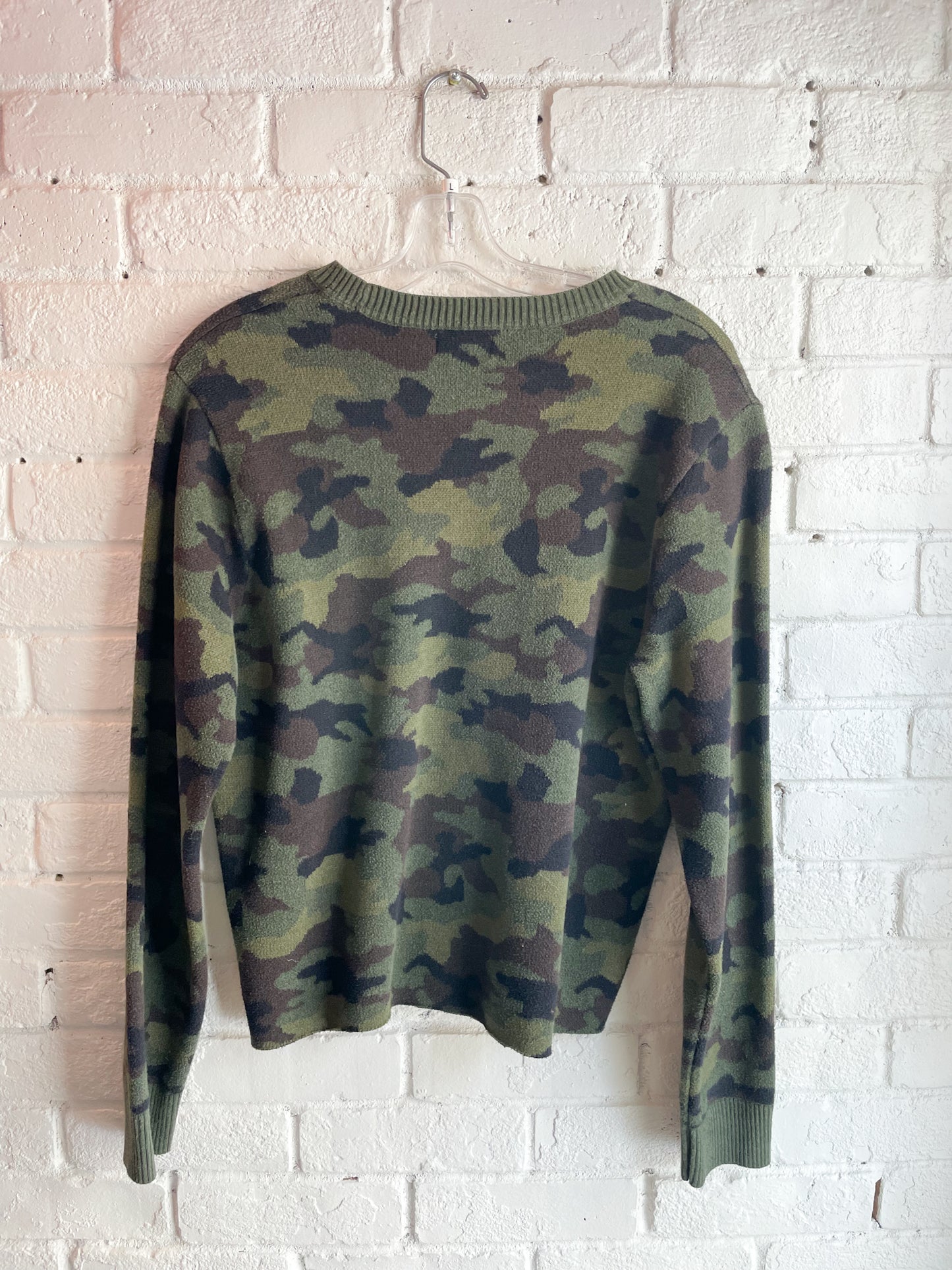 Green Camoflogue Upcycled Golden Mermaid Sweater - Large