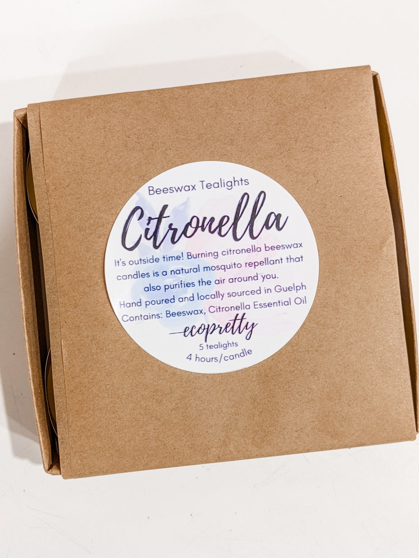 Citronella 100% Beeswax Tealight Candles - 5 Pack