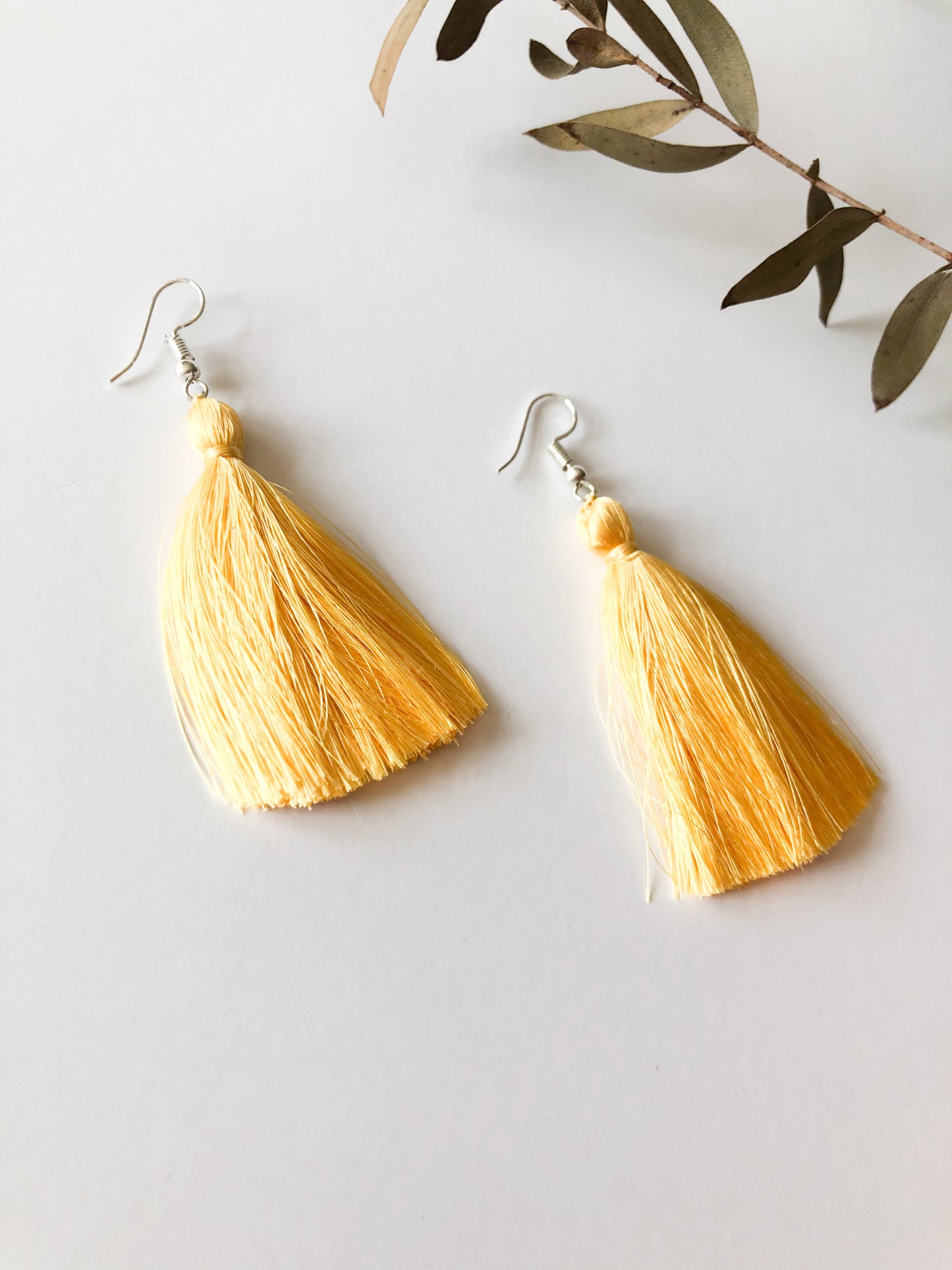Handmade Recycled Paper & Silk Tassel Earrings Supporting Disabled Women in Laos